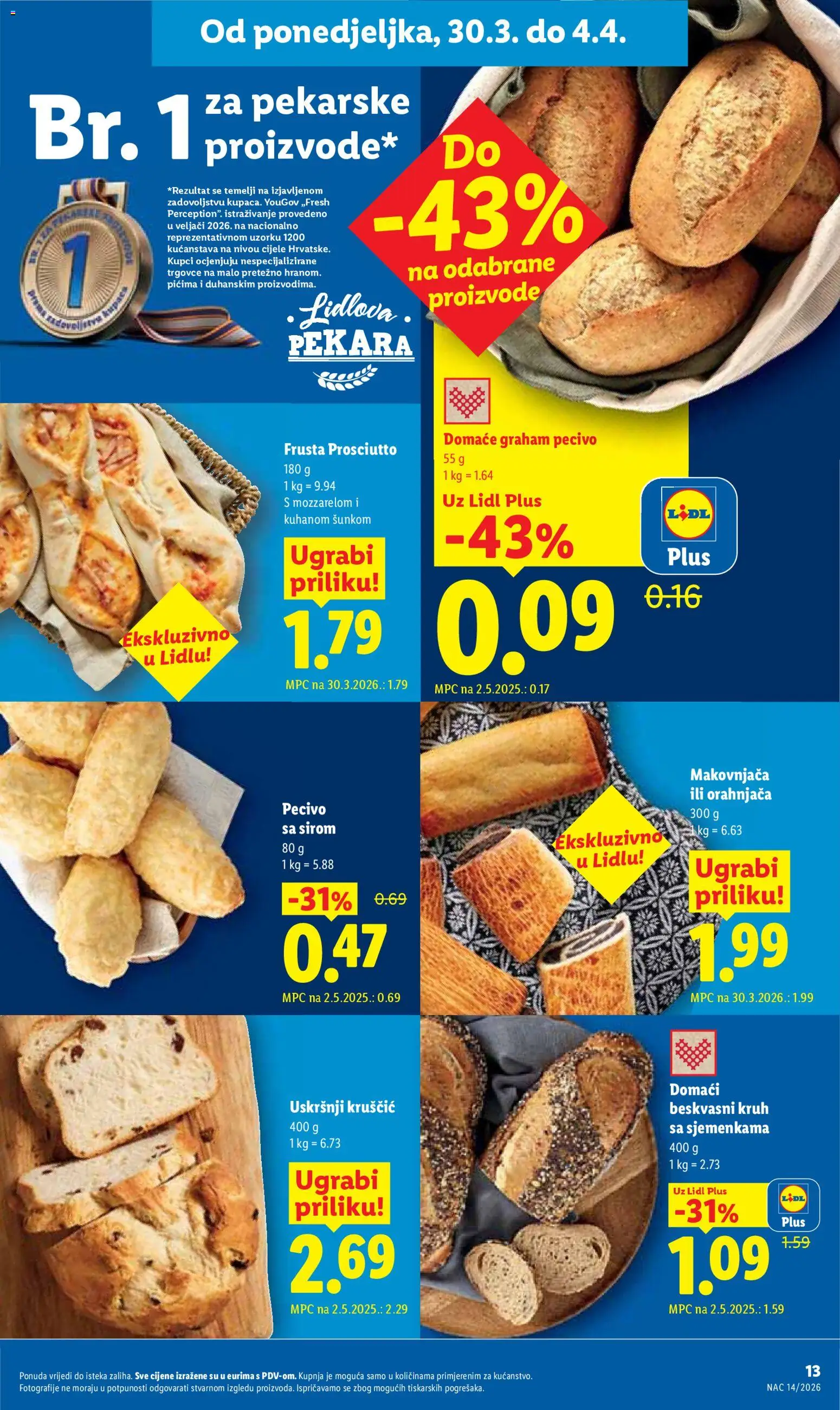 Lidl katalog | vrijedi od 30.03.2026 | Stranica: 13 | Proizvodi: Pekara, Kruh, Pecivo