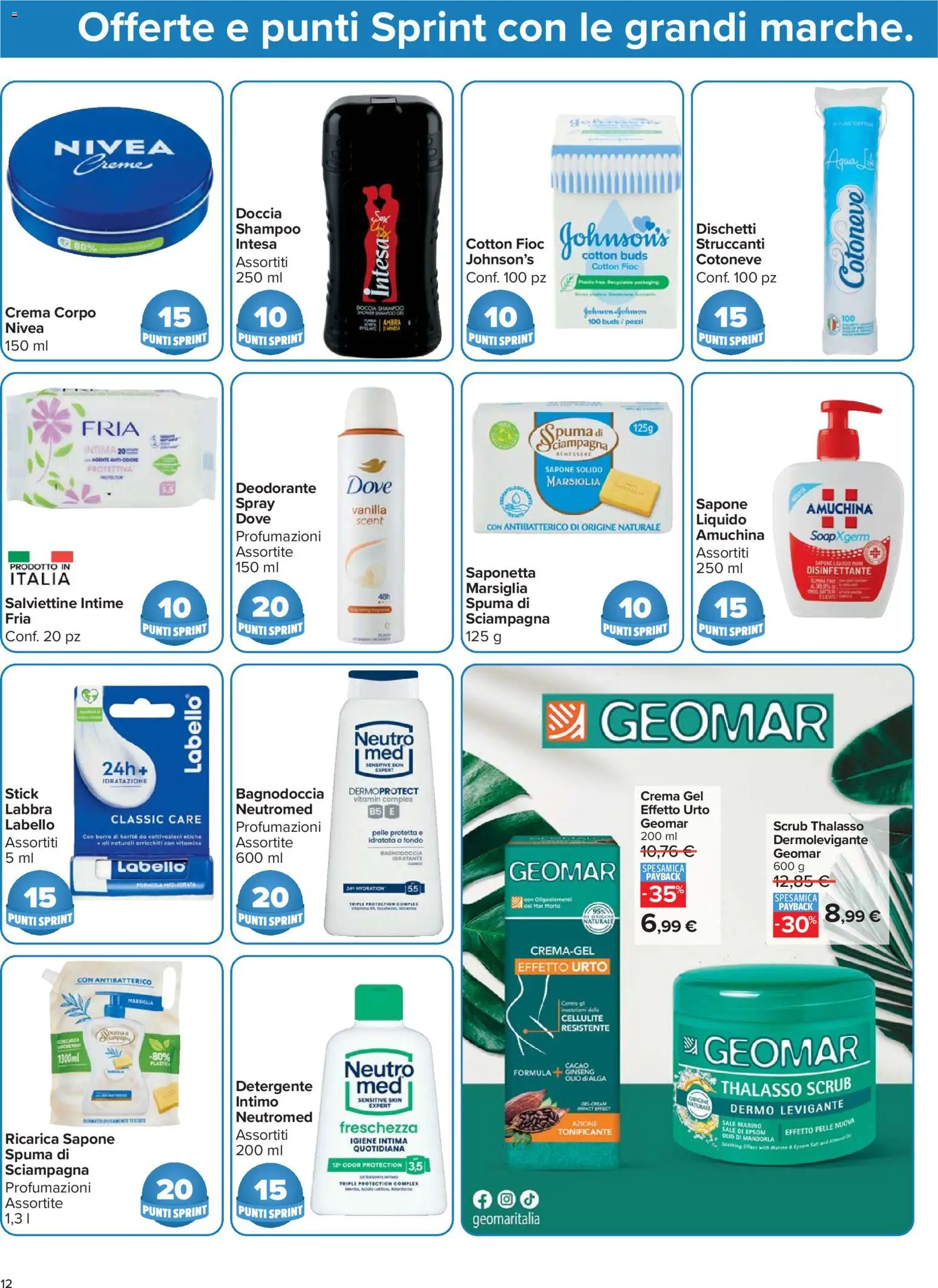 Volantino Carrefour del 07.04.2026 | Pagina: 12 | Prodotti: Shampoo, Crema, Intimo, Sale