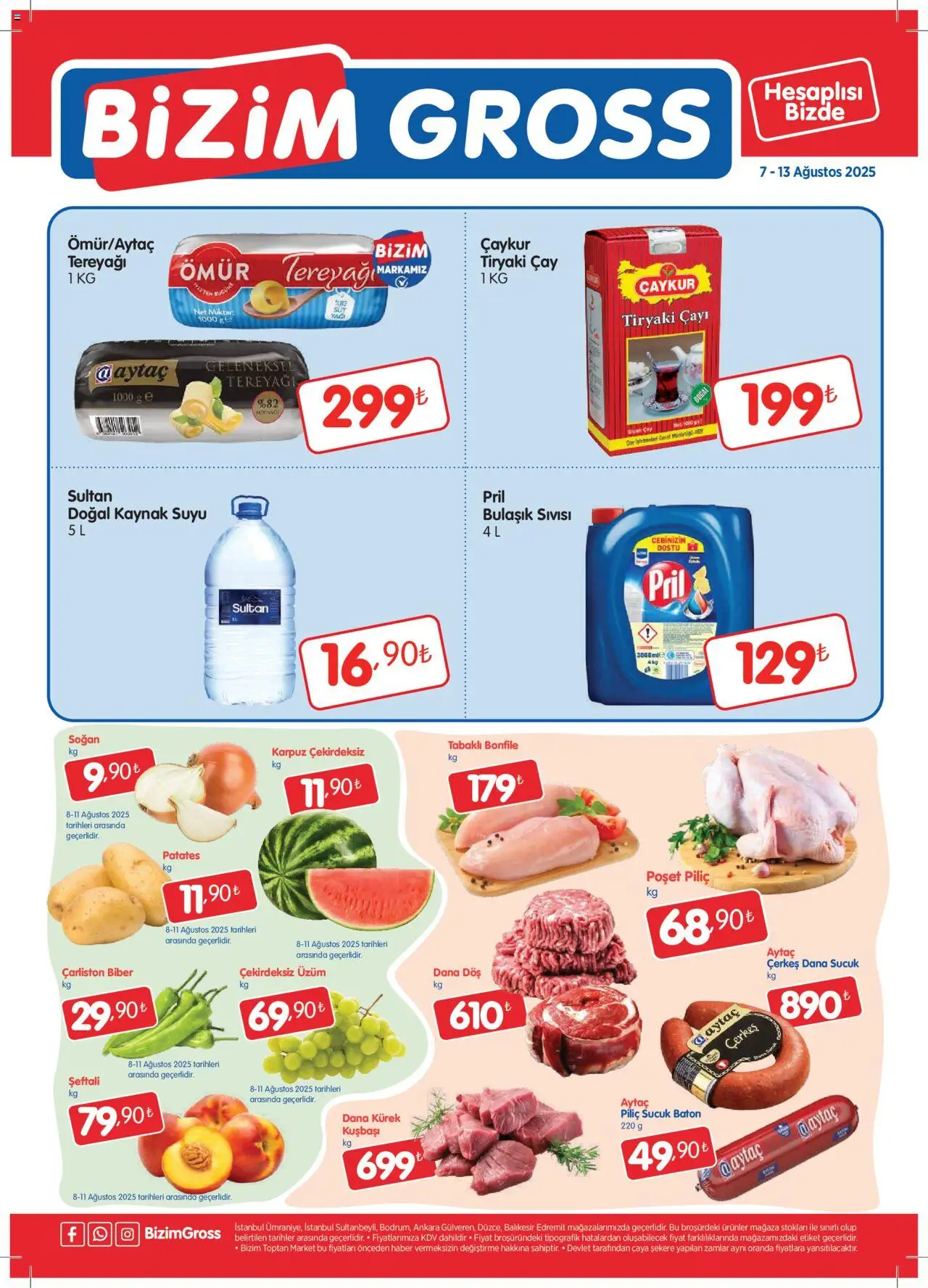 Bizim Toptan - Bizim Gross Fırsat Bülteni - 07.08.2025 tarihinden itibaren geçerlidir | Sayfa: 1 | Ürünler: Çay, Biber, Karpuz, Sucuk