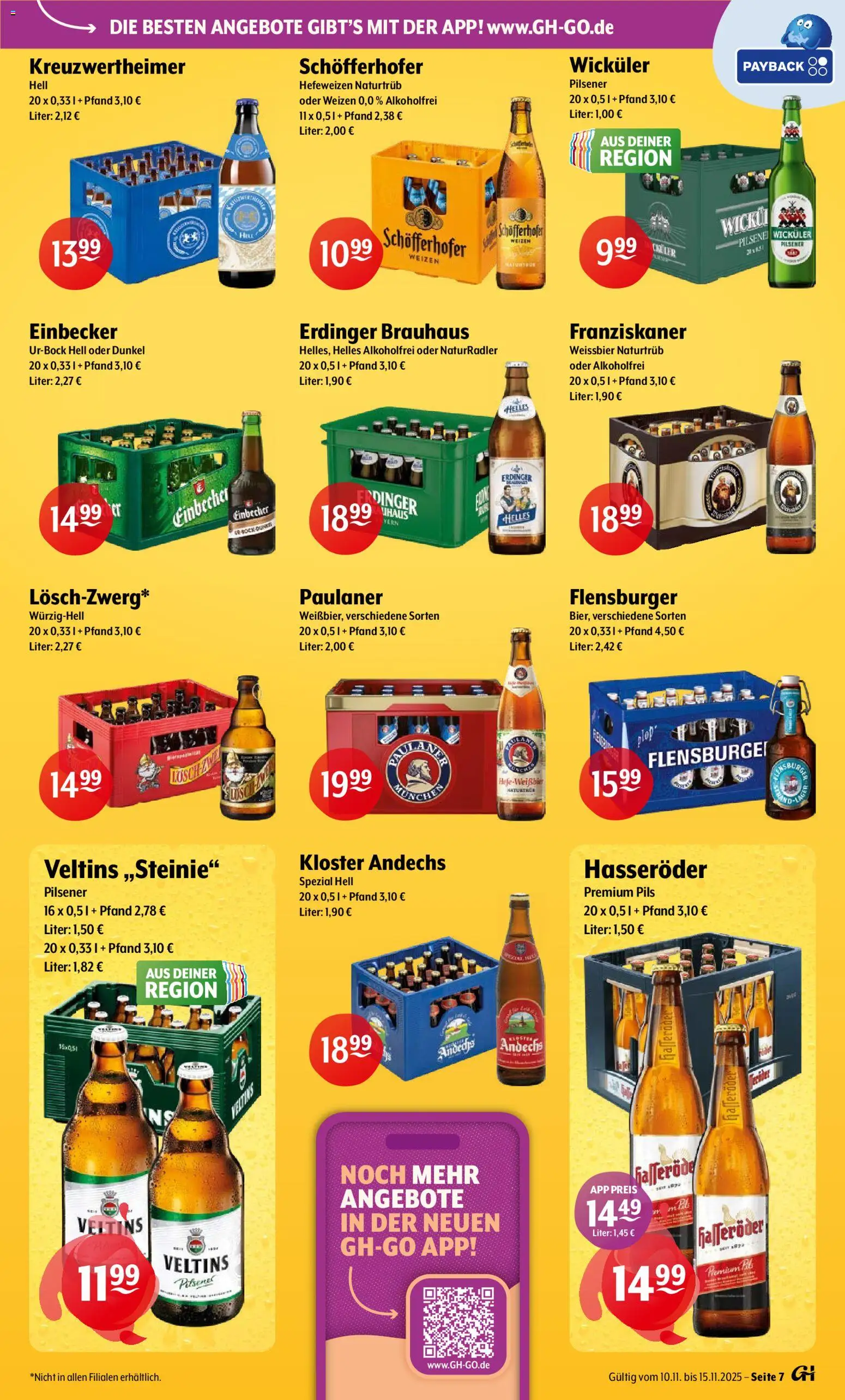 Trink und Spare Prospekt 	 – gültig ab 10.11.2025 | Seite: 7 | Produkte: Weißbier, Flensburger, Hasseröder, Veltins
