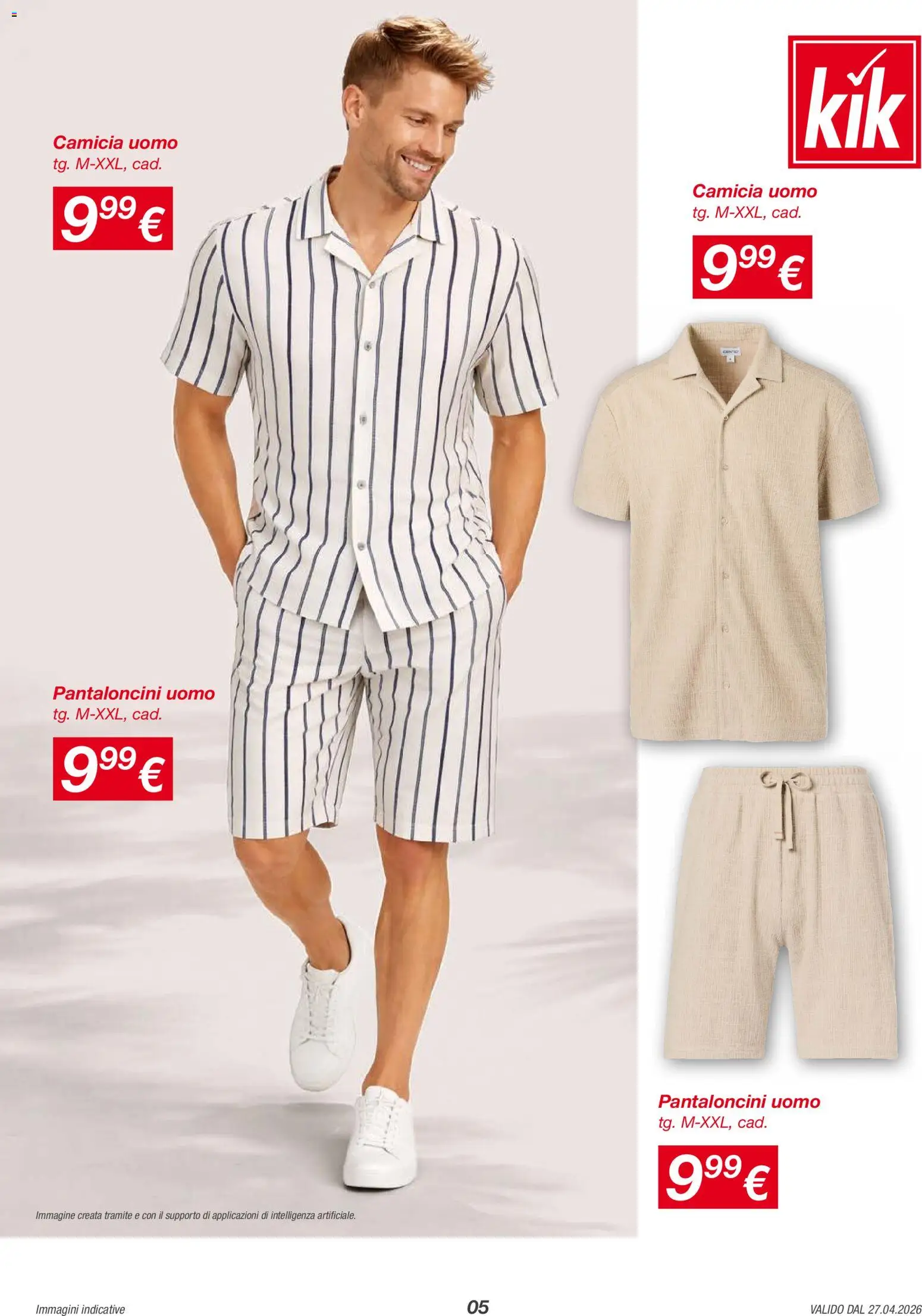 Volantino KiK del 27.04.2026 | Pagina: 5 | Prodotti: Camicia, Pantaloncini