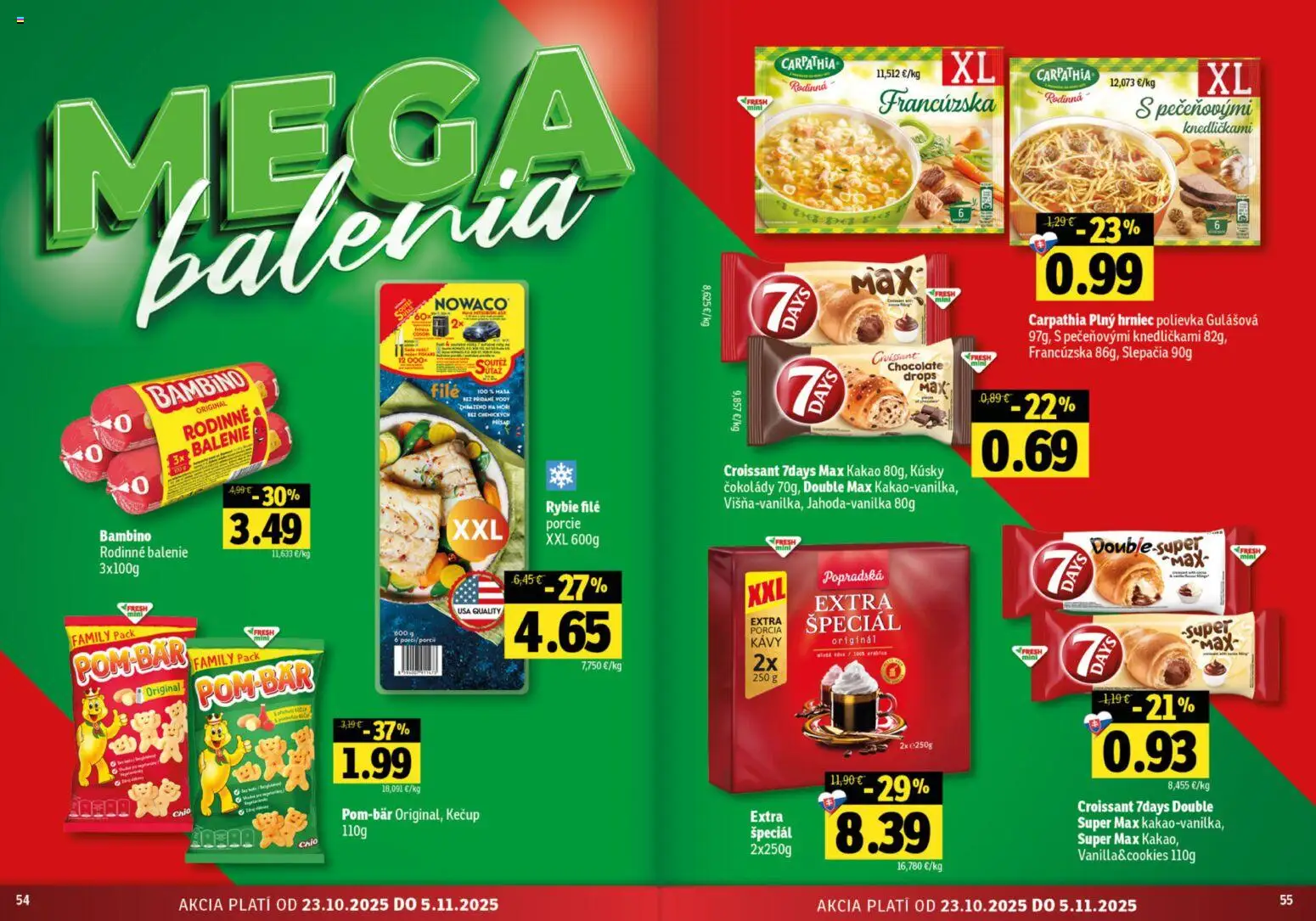 Nové Fresh akcie – leták je platný od 23.10.2025 | Strana: 28 | Produkty: Croissant, Kečup, Kakao