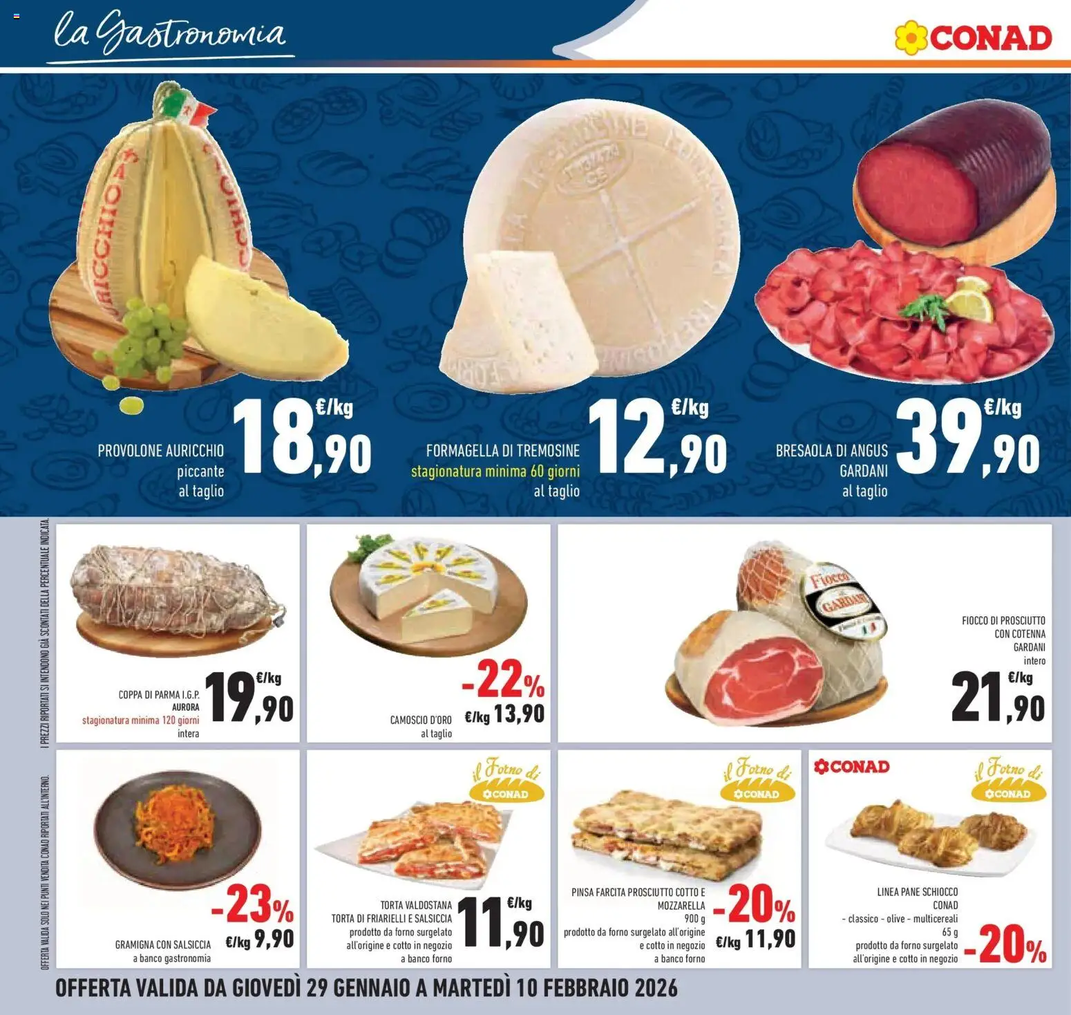 Volantino Conad del 29.01.2026 | Pagina: 10 | Prodotti: Provolone, Pasta, Forno, Il forno