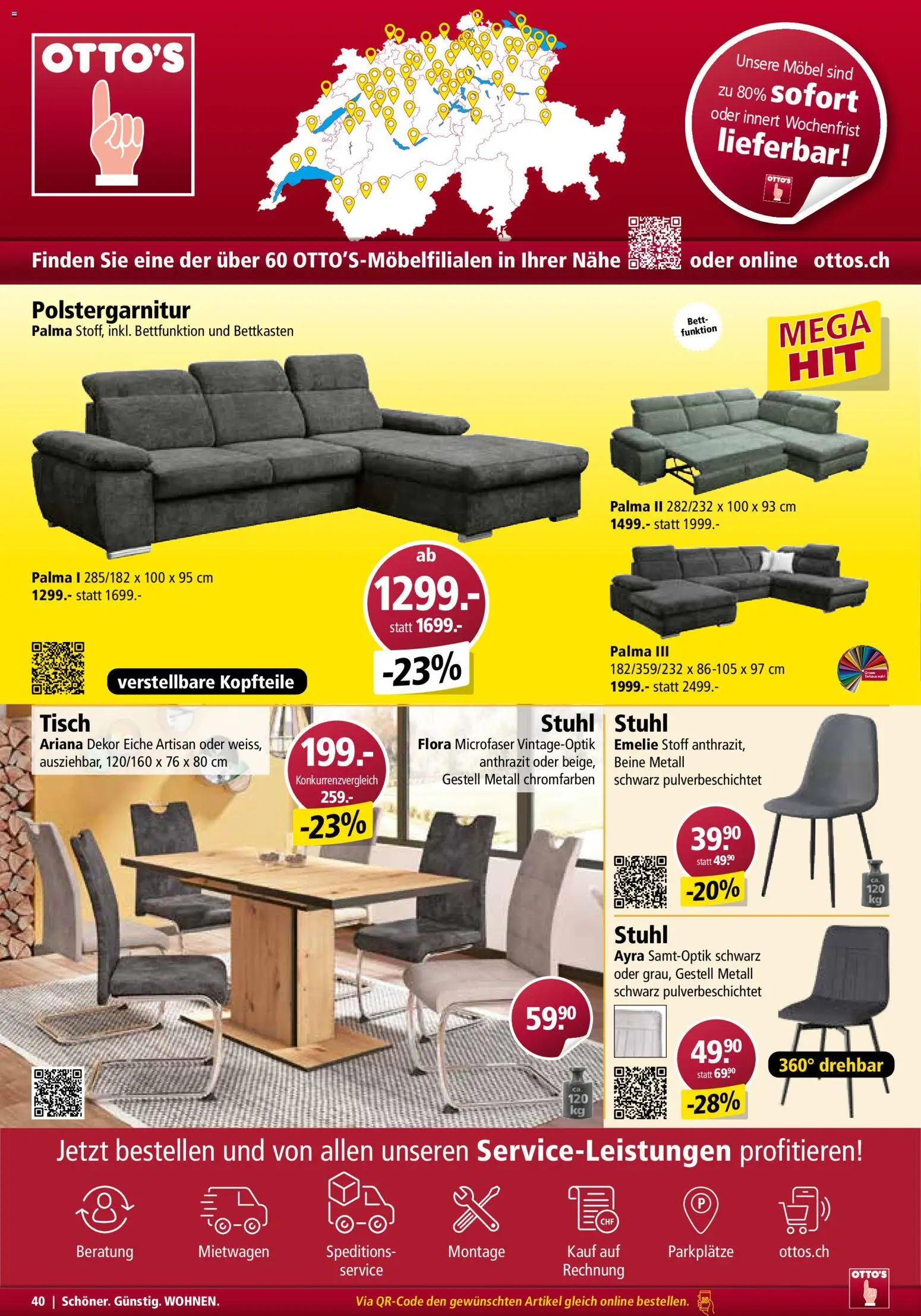 Otto's Aktionen Möbelflyer – gültig ab 01.01.2026 | Seite: 40 | Produkte: Tisch, Stuhl, Bett