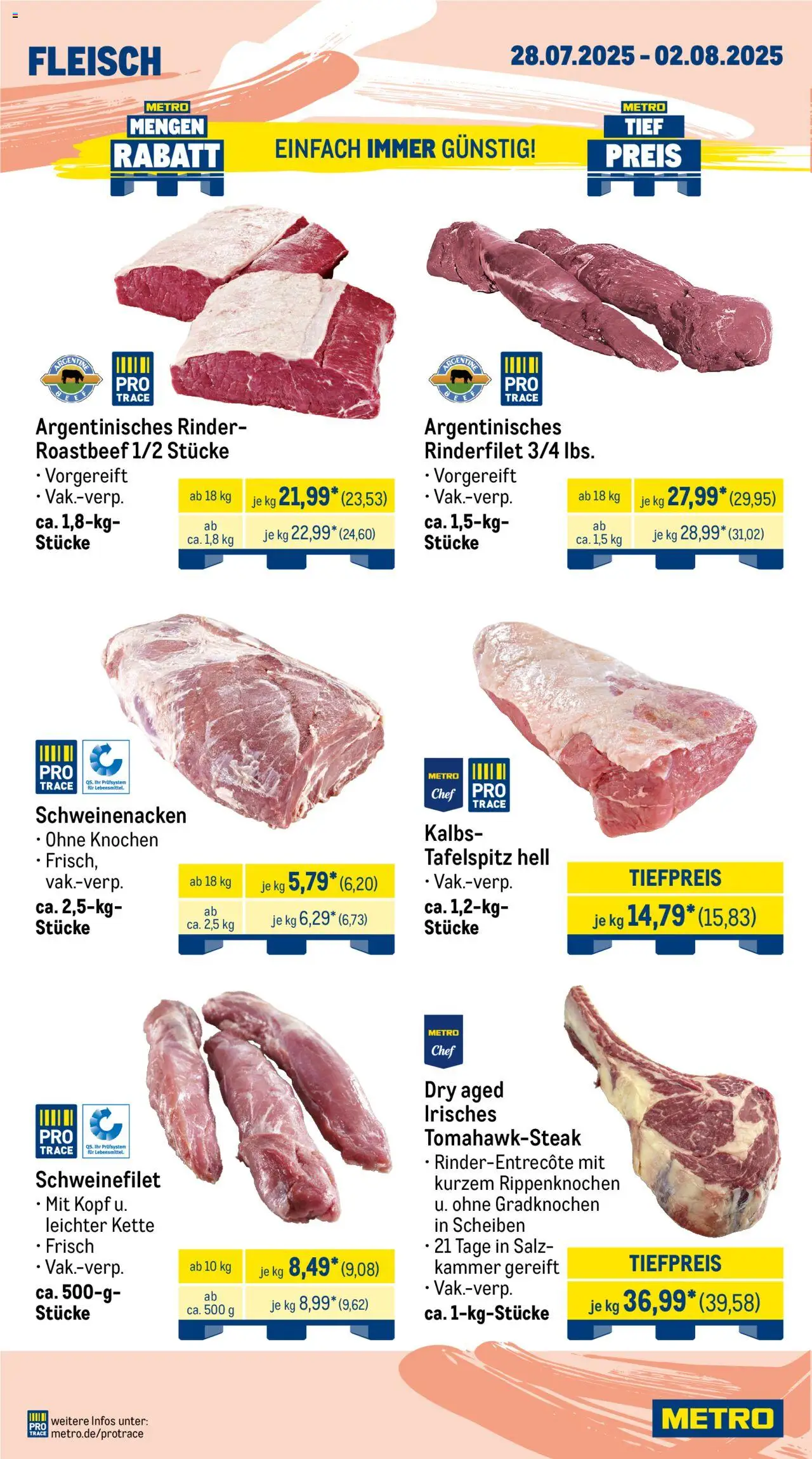 Metro Prospekt 	 - gültig ab dem 28.07.2025 | Seite: 2 | Produkte: Tafelspitz, Rinderfilet, Salz, Fleisch