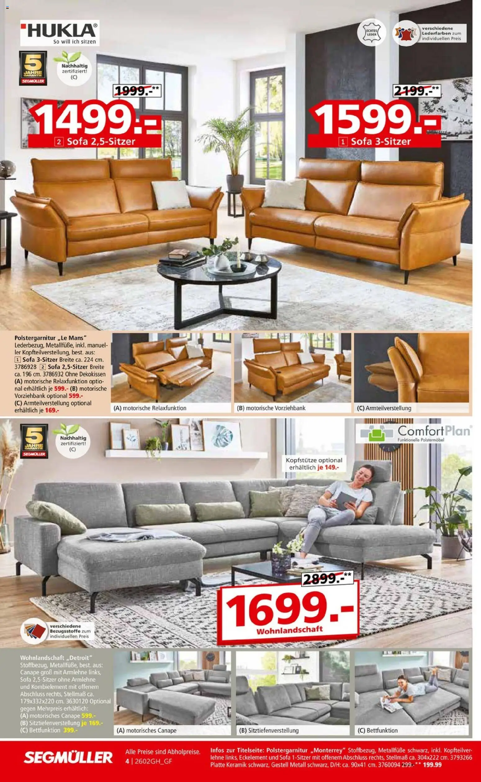 Segmüller Highlight Angebote – gültig ab 31.01.2026 | Seite: 4 | Produkte: Wohnlandschaft, Sofa