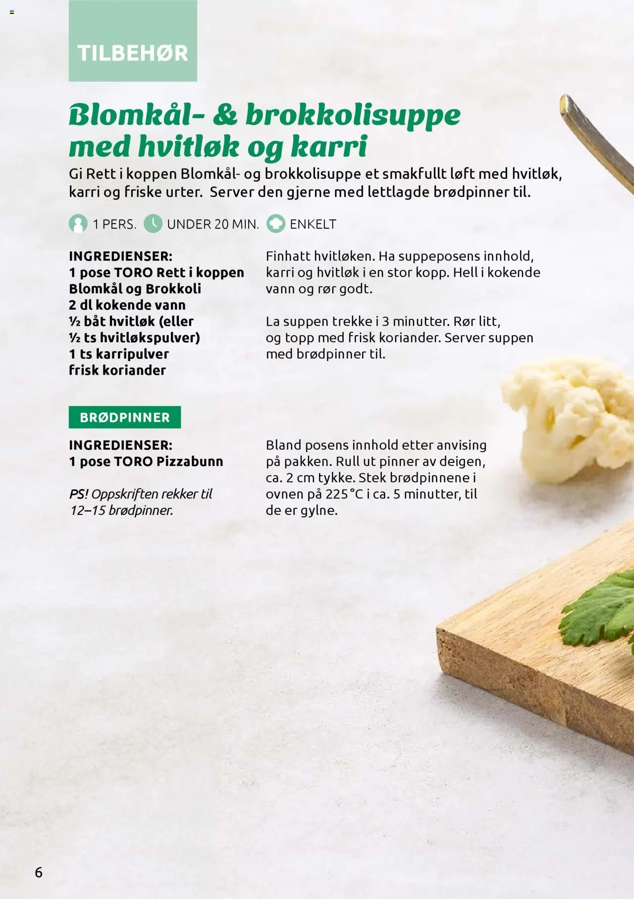 {H1} | Side: 6 | Produkter: Brokkoli, Blomkål, Strandväska, Topp