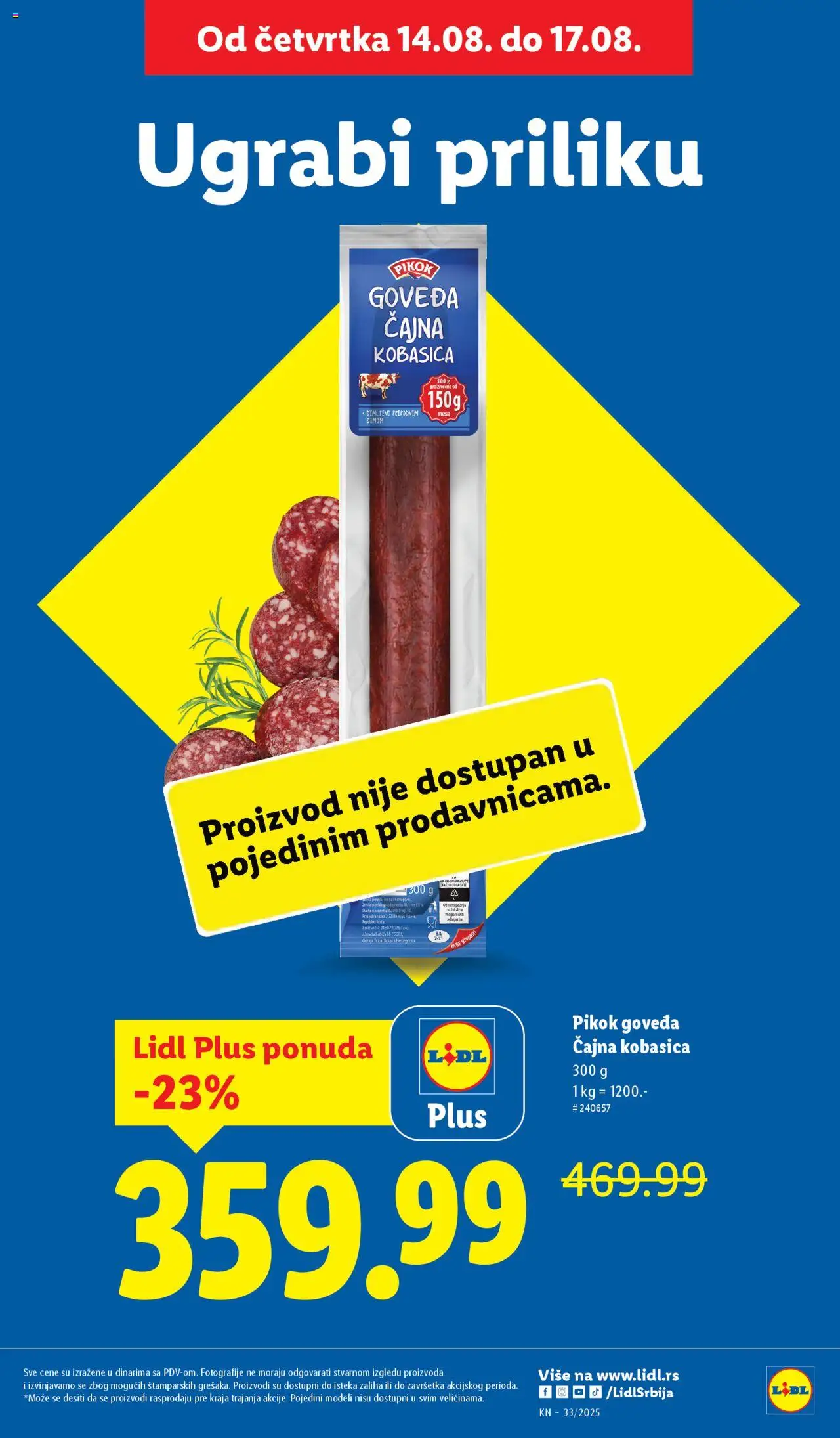Lidl katalog - važi od 14.08.2025 | Strana: 3 | Proizvode: Kobasica