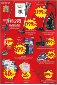 DAMMSUGARE, Electrolux EUOCOGREEN. Ultra One. 65 dB. Räckvidd 12 meter. Ergonomiskt handtag. 850 W. Tillverkad av 70% återvunnen plast. 65% lägre energiförbrukning. AllergyPlus filter. AeroPro parketto samt 3-1-1. - Förhandsvisning av reklamblad från butik ICA Maxi aktuell från 23.03.2026 | Sida: 13