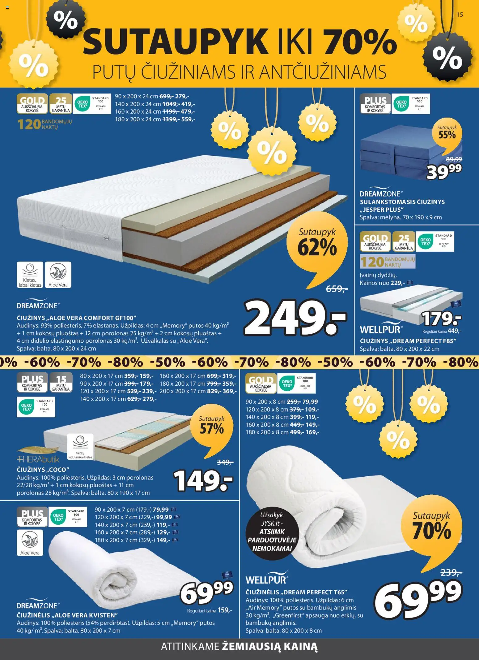 JYSK akcijos nuo 03.02.2026 | Puslapis: 16 | Prekių: Čiužinys, Užvalkalas