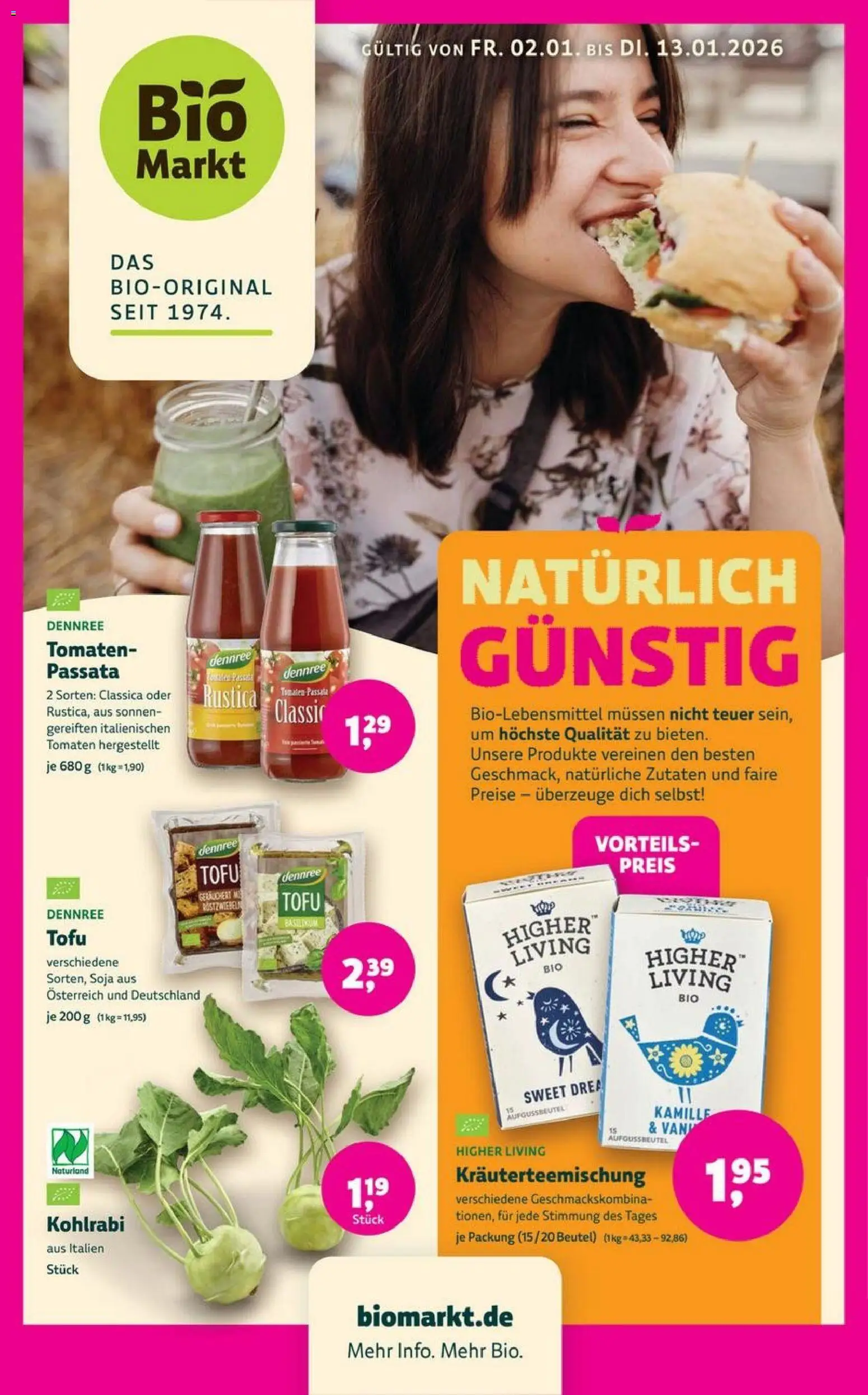 Denns BioMarkt Angebote – gültig ab 02.01.2025 | Seite: 1 | Produkte: Kohlrabi, Tomaten
