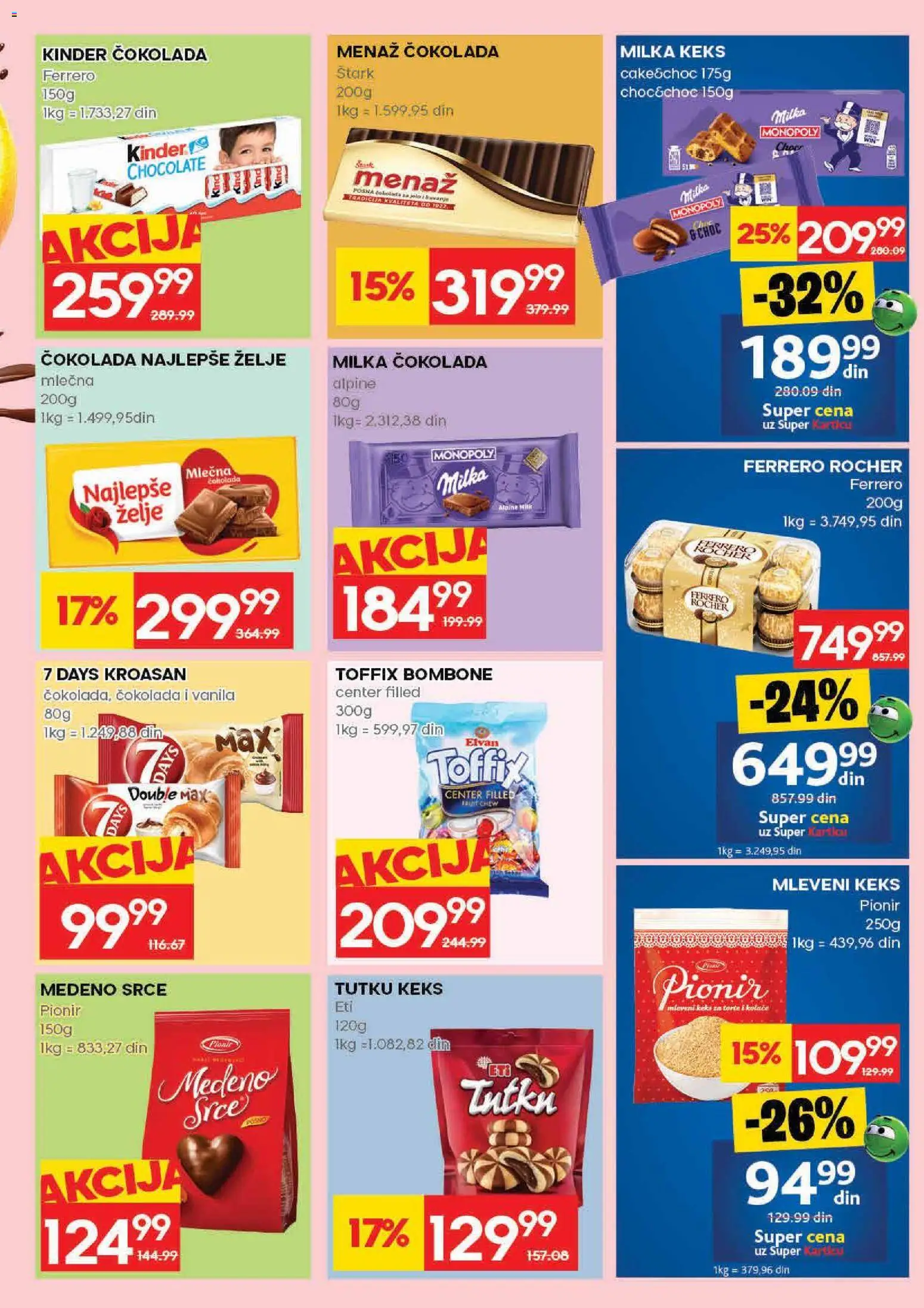 Roda katalog - važi od 30.04.2026 | Strana: 23 | Proizvode: Mleveni keks, Milka, Keks, Kroasan