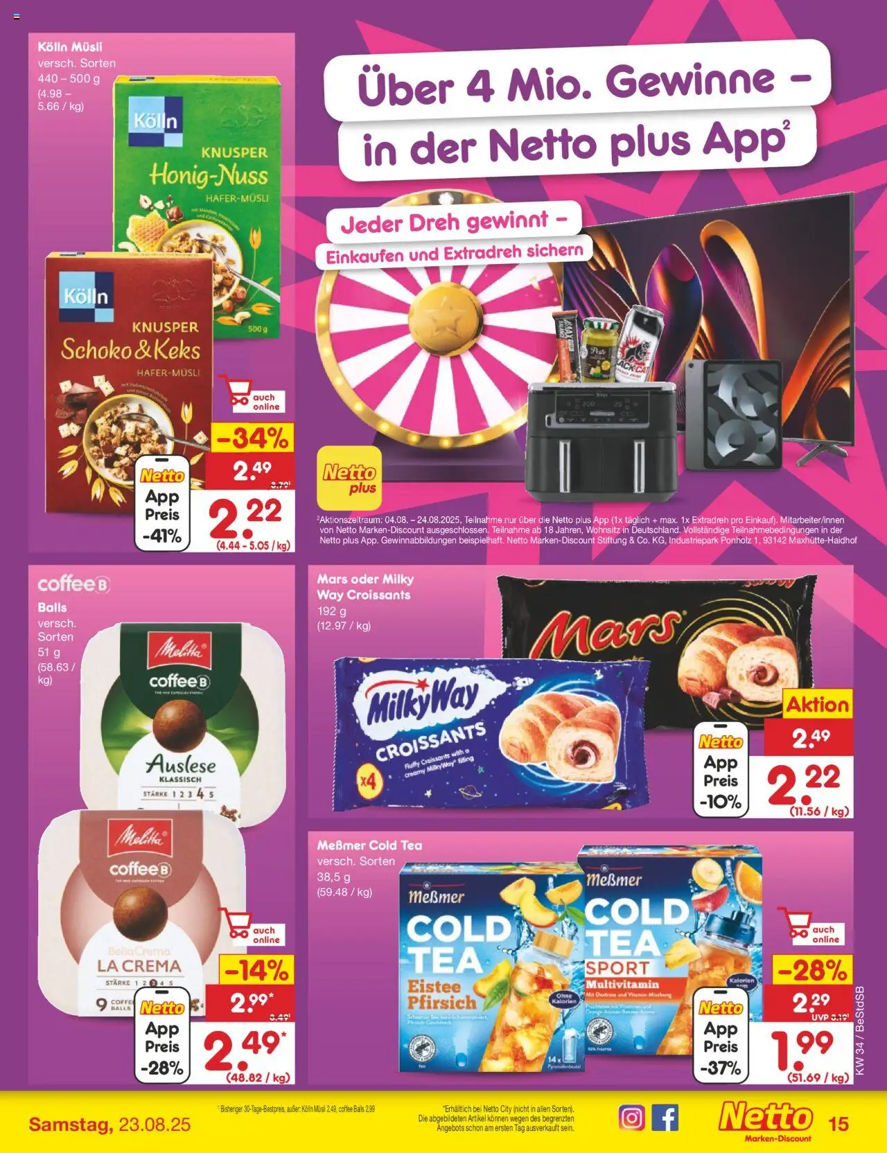Netto Marken-Discount Prospekt 	 - gültig ab dem 18.08.2025 | Seite: 17 | Produkte: Musli, Kolln, Mars, Pfirsich