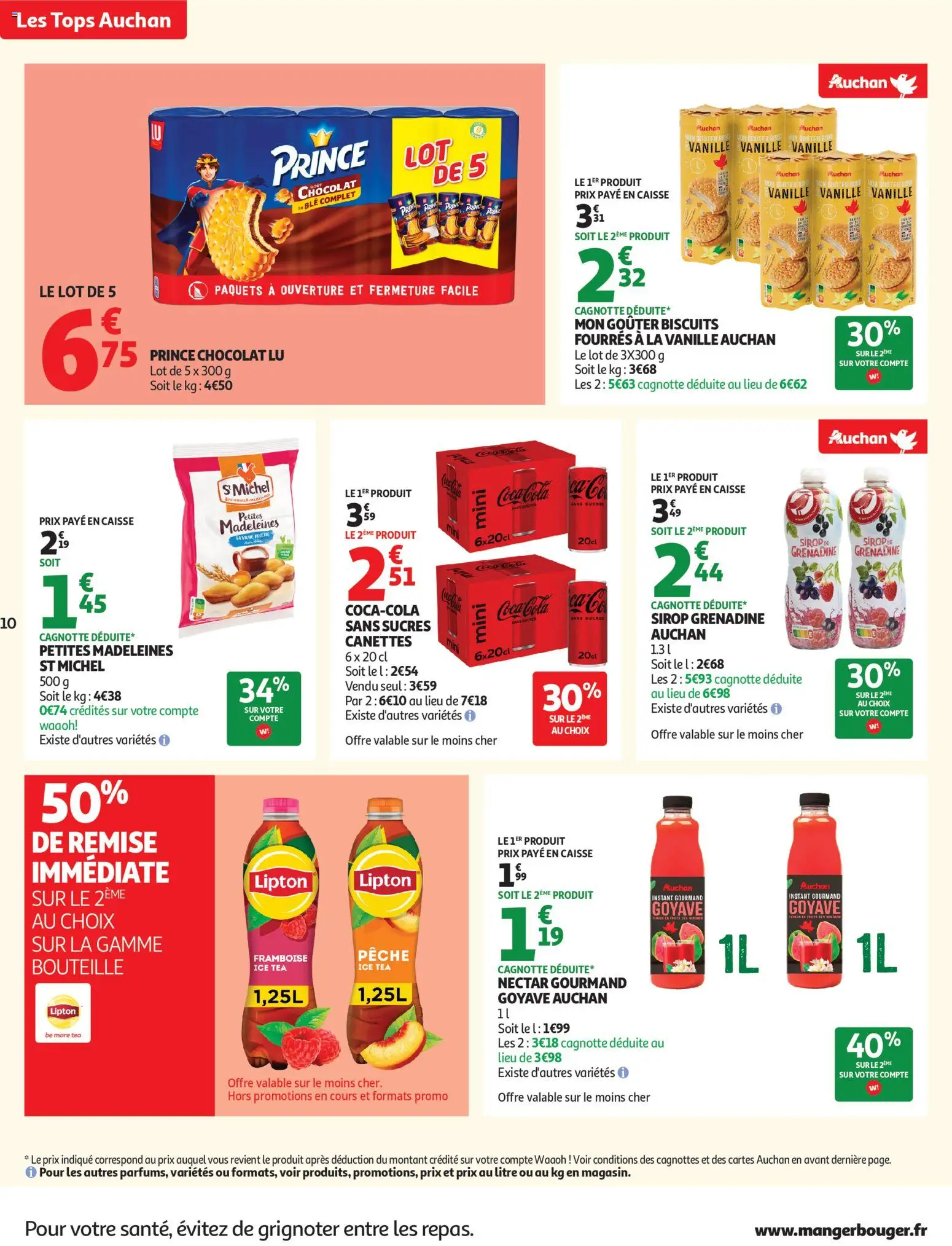 {H1} | Page: 10 | Produits: Framboise, Goyave, Chocolat, Biscuits