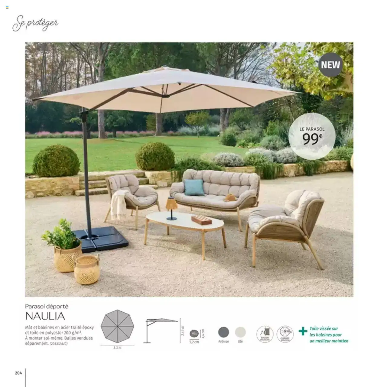  | Page: 204 | Produits: Parasol déporté, Parasol