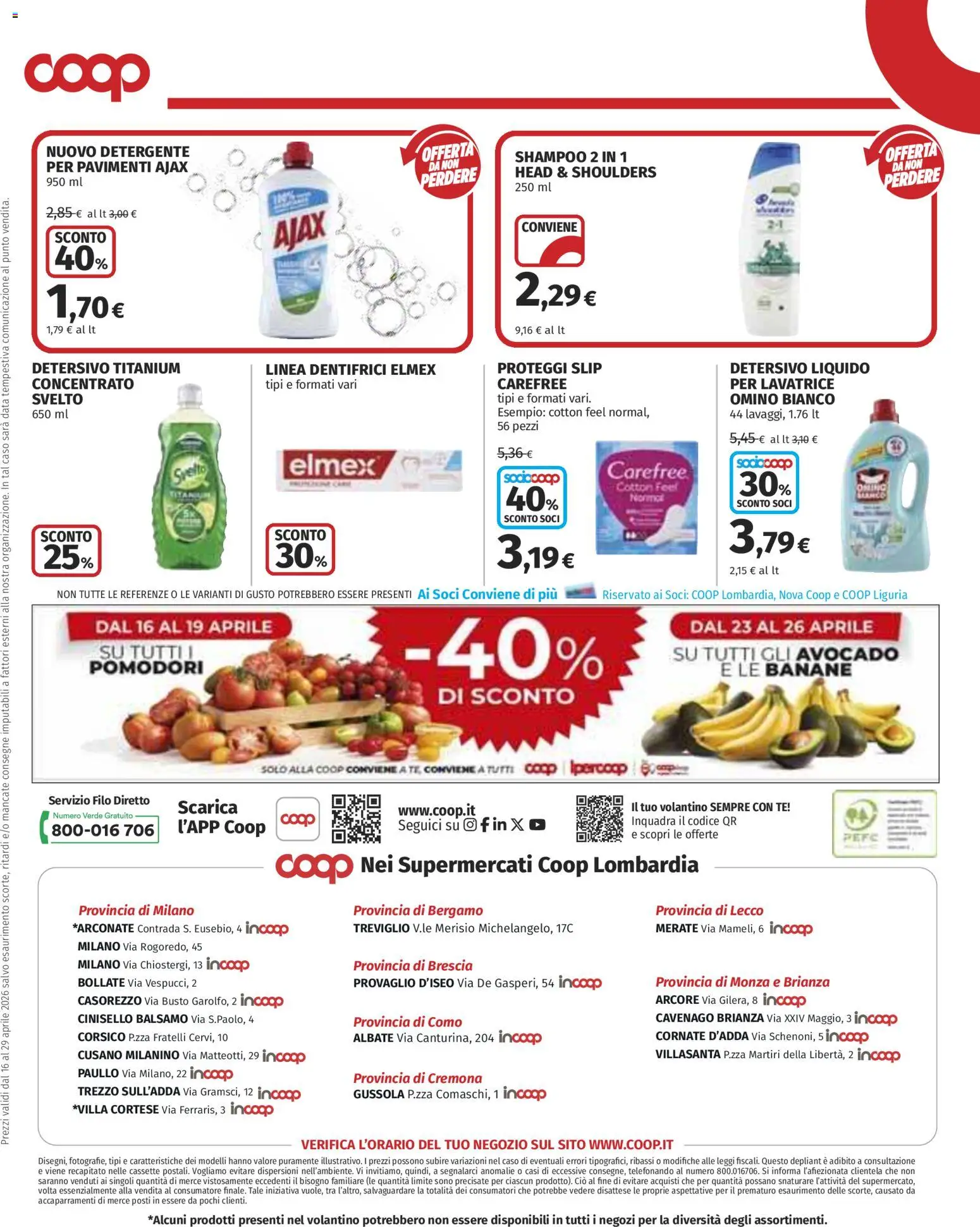 Volantino COOP del 16.04.2026 | Pagina: 8 | Prodotti: Shampoo, Proteggi slip, Tè, Avocado