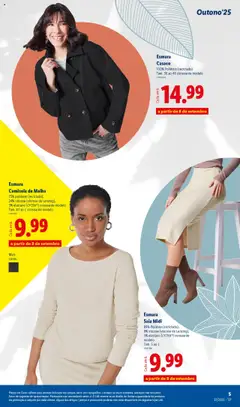 Pré-visualização Esmara Saia Midi, 89% Poliéster (reciclado), 8% viscose (viscose de Lenzing), 3% elastano (LYCRA®) consoante modelo Tam. S ao L válido de 08.09.2025 | Página: 5 | Produtos: Casaco, Top, Saia, Camisola