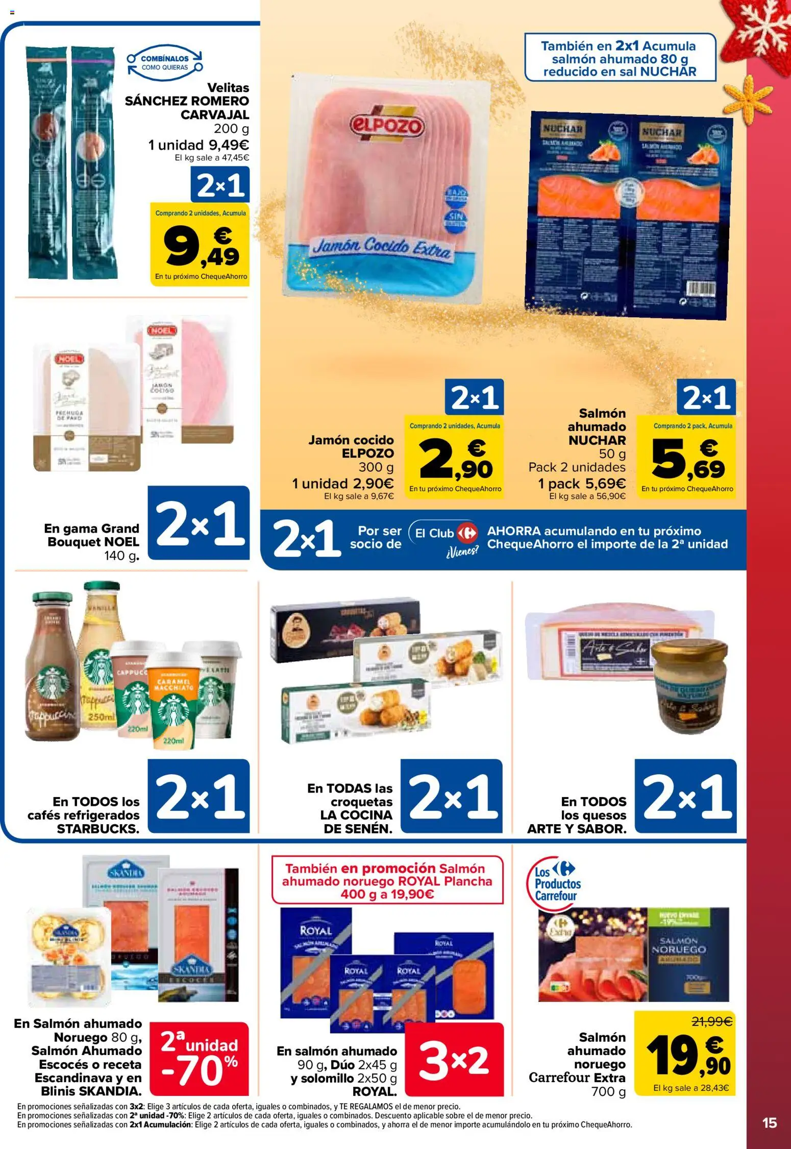 Carrefour folleto │ válido desde el 25.11.2025 | Página: 17 | Productos: Jamón, Té, Salmón ahumado, Plancha