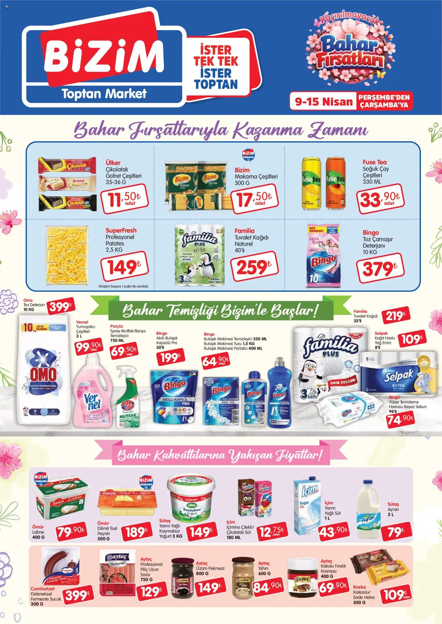 Bizim Toptan Katalog - 09.04.2026 tarihinden itibaren geçerlidir | Sayfa: 1 | Ürünler: Tuvalet, Yağ, Üzüm, Bulaşık makinesi