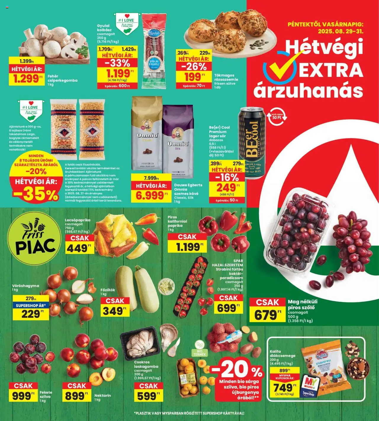 Interspar akciós ujság - amely érvényes a következő dátumtól: 28.08.2025 | Oldal: 20 | Termékek: Szőlő, Lecsópaprika, Szilva, Paradicsom