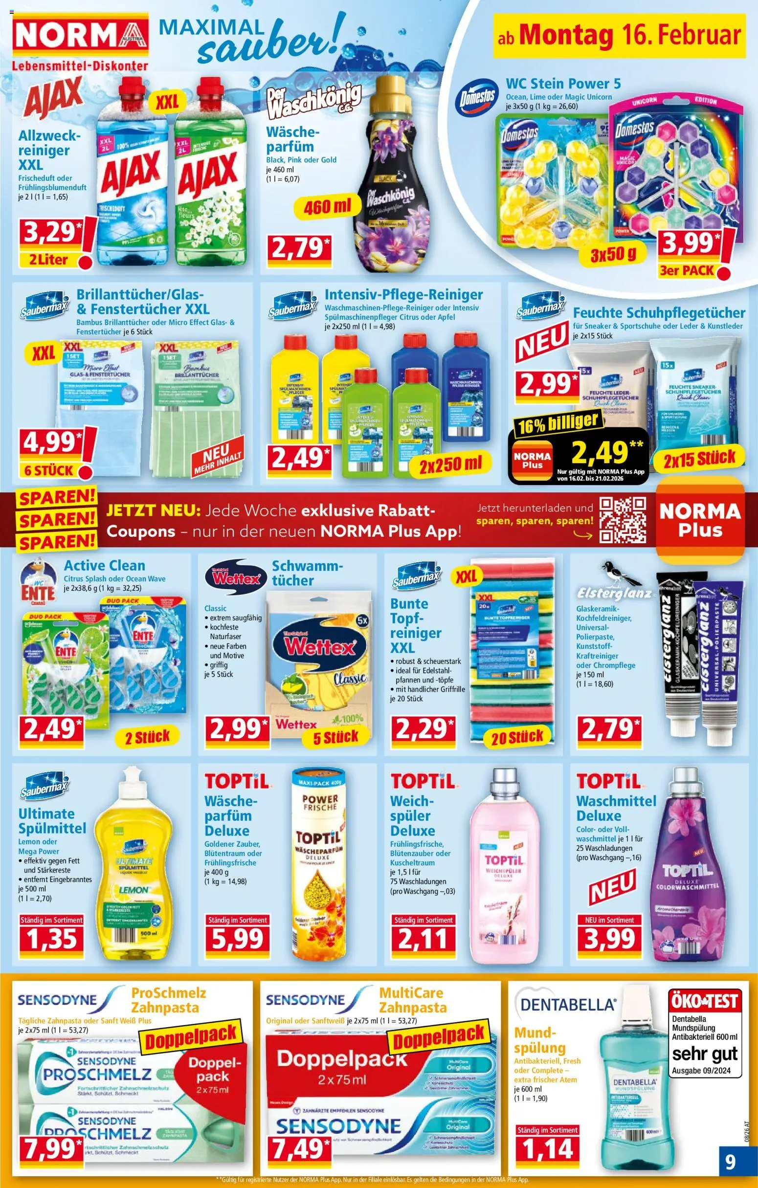 Norma Flugblatt gültig ab 16.02.2026 | Seite: 11 | Produkte: Spülung, Äpfel, Weichspüler, Waschmittel