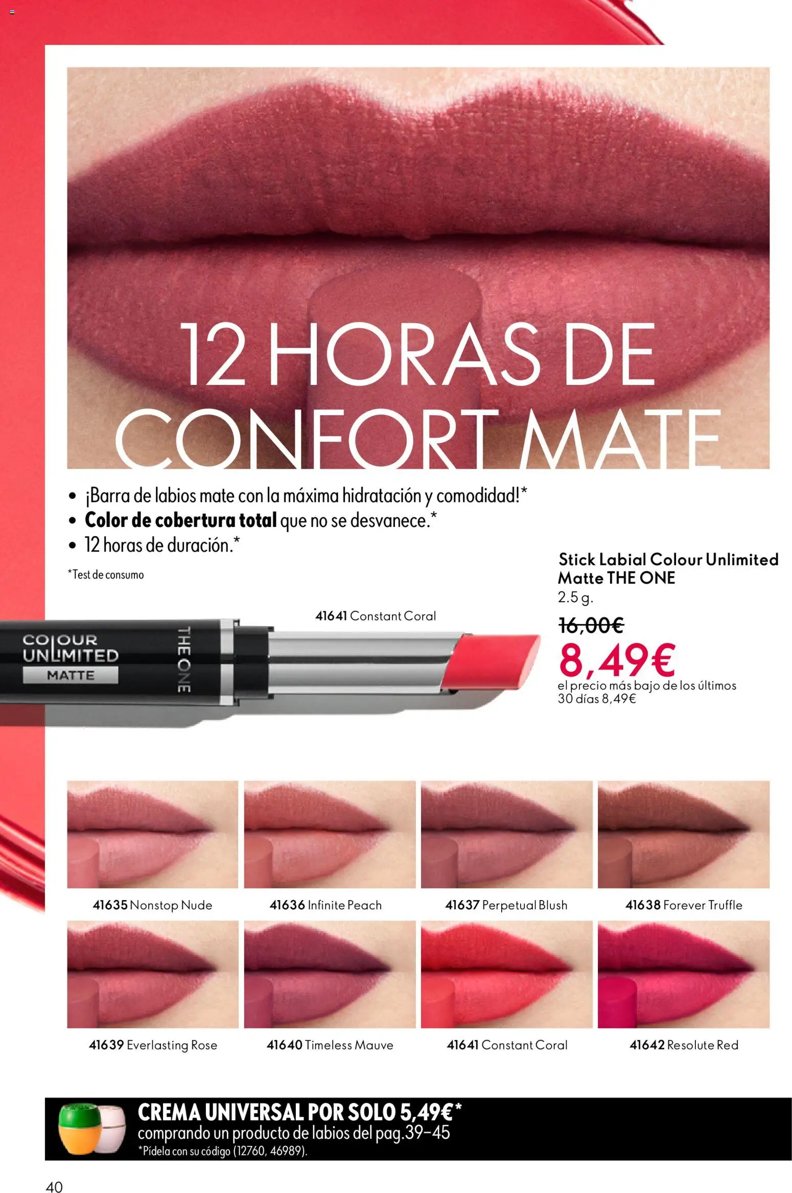 Oriflame - Catálogo Campaña 3 │ válido desde el 18.02.2026 | Página: 40 | Productos: Crema, Barra de labios
