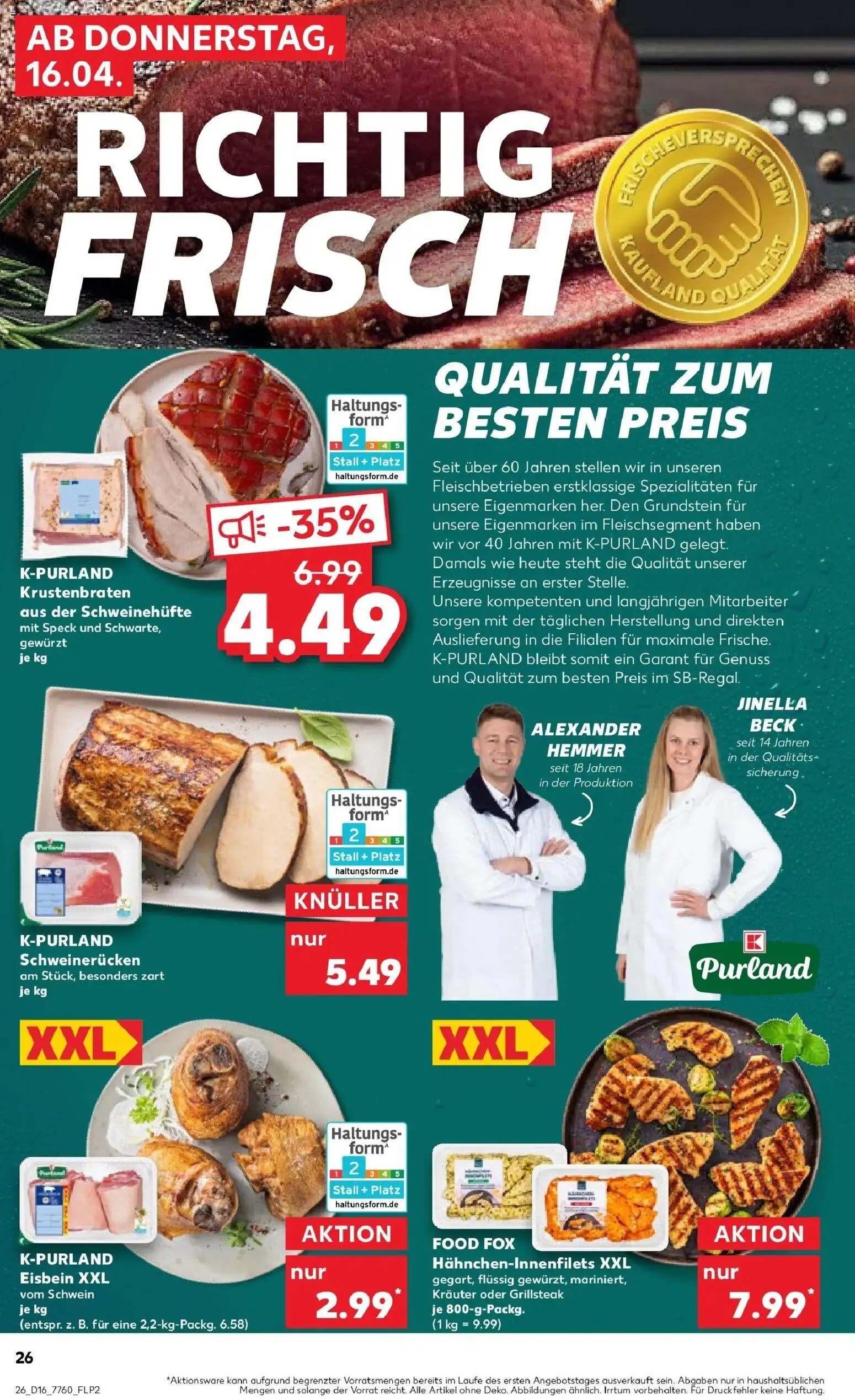 Kaufland Prospekt Donauwörth	 – gültig ab 16.04.2026 | Seite: 26 | Produkte: Krustenbraten, Schweinerucken