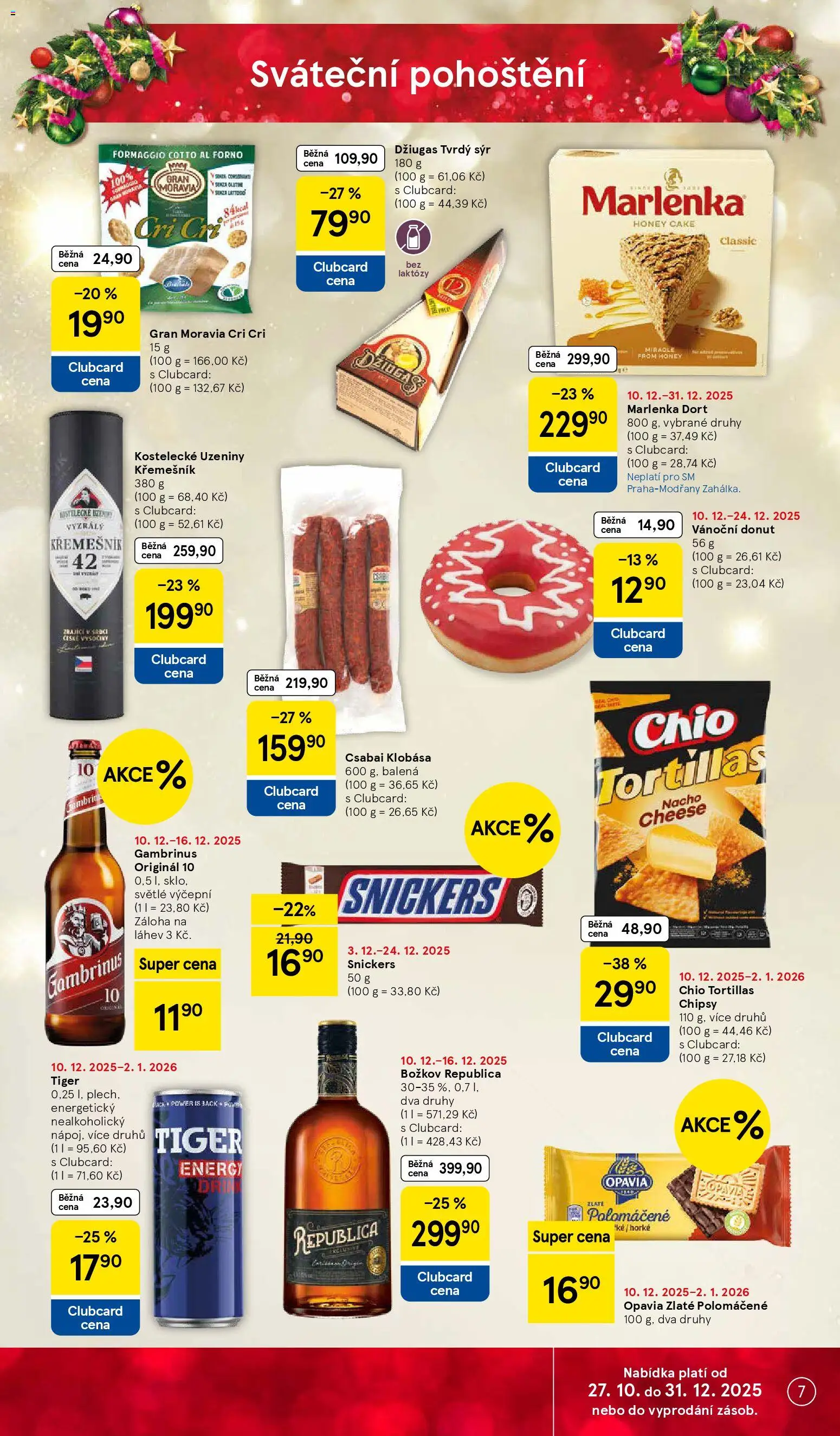 Tesco leták - Supermarket od 10.12.2025 | Strana: 7 | Produkty: Dort, Láhev, Energy drink, Cotto