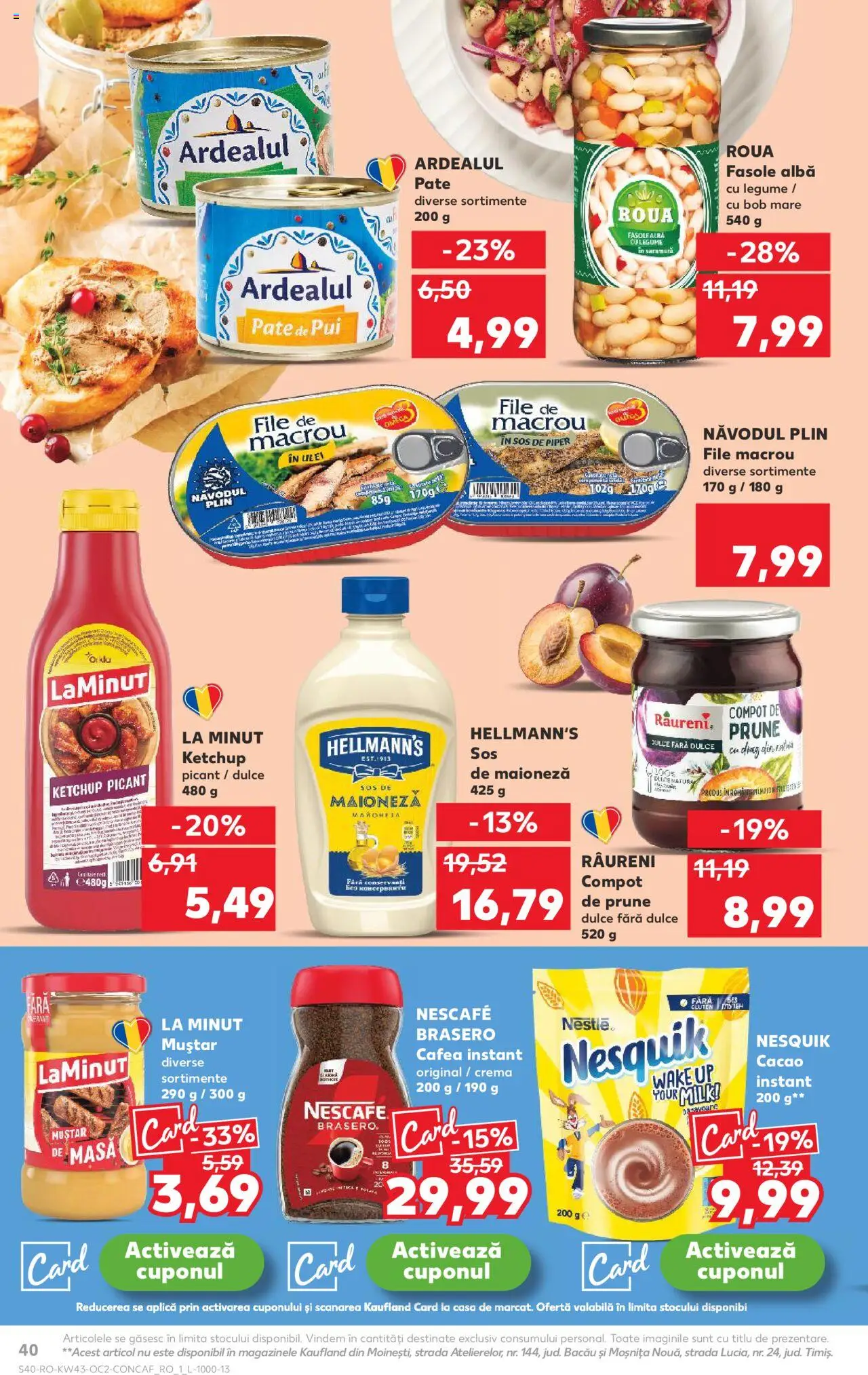 Noul catalog Kaufland – valabil de la 22.10.2025 | Pagină: 40 | Produse: Hacıyatmaz Kedi Oyuncağı, Prune, Cacao, Sos