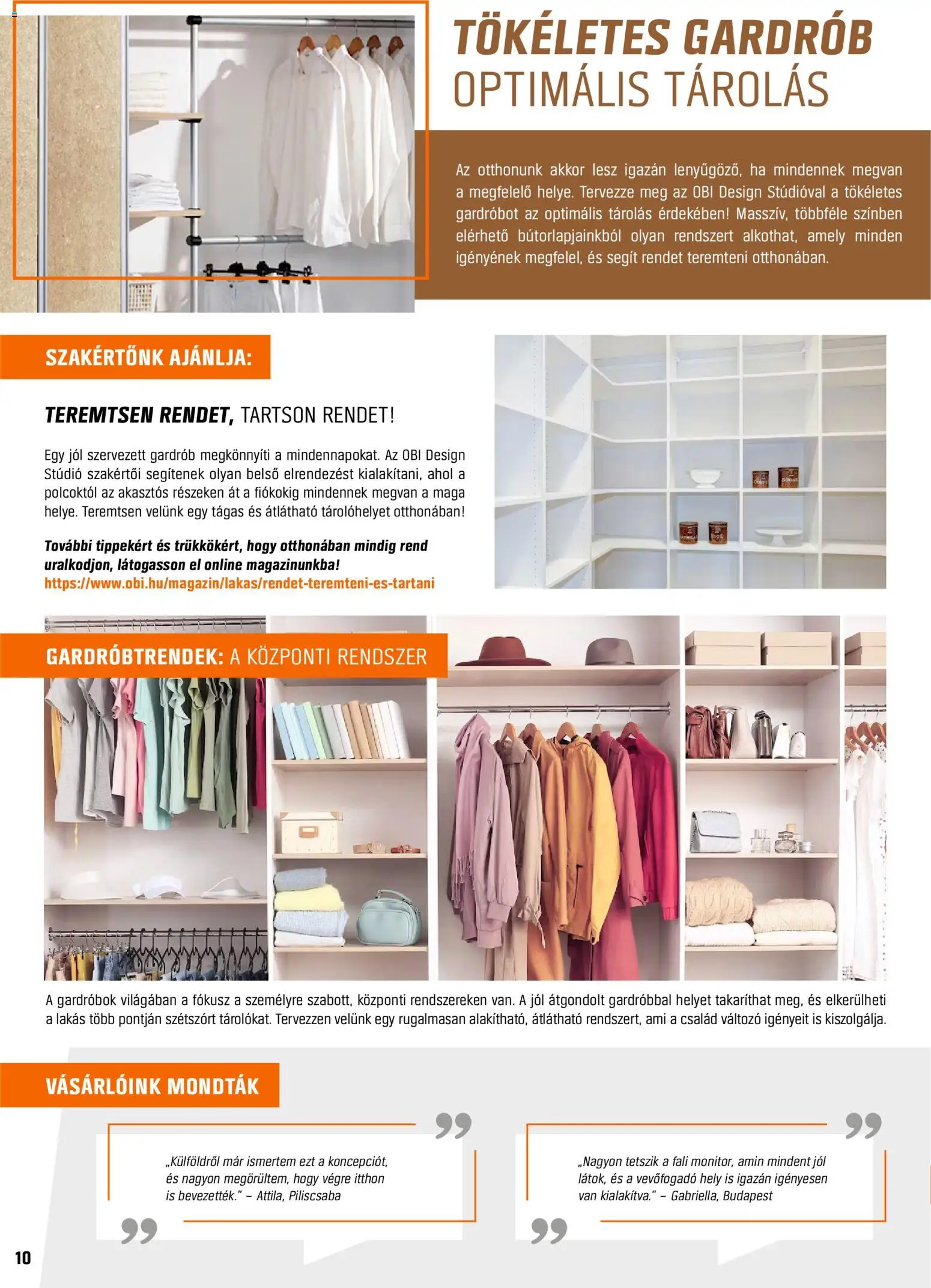 OBI akciós ujság - amely érvényes a következő dátumtól: 08.01.2026 | Oldal: 10 | Termékek: Gardrób