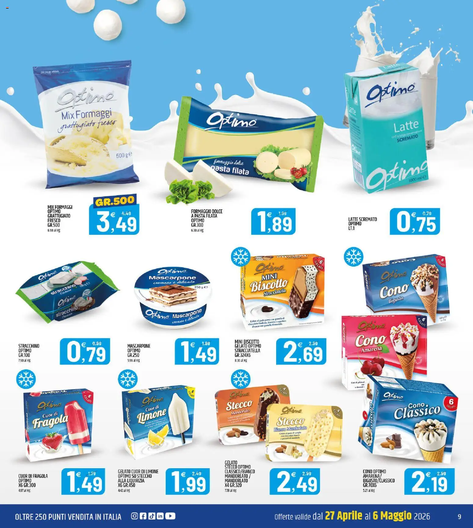 Volantino ARD Discount del 27.04.2026 | Pagina: 9 | Prodotti: Cioccolato, Panna, Amarena, Stracciatella