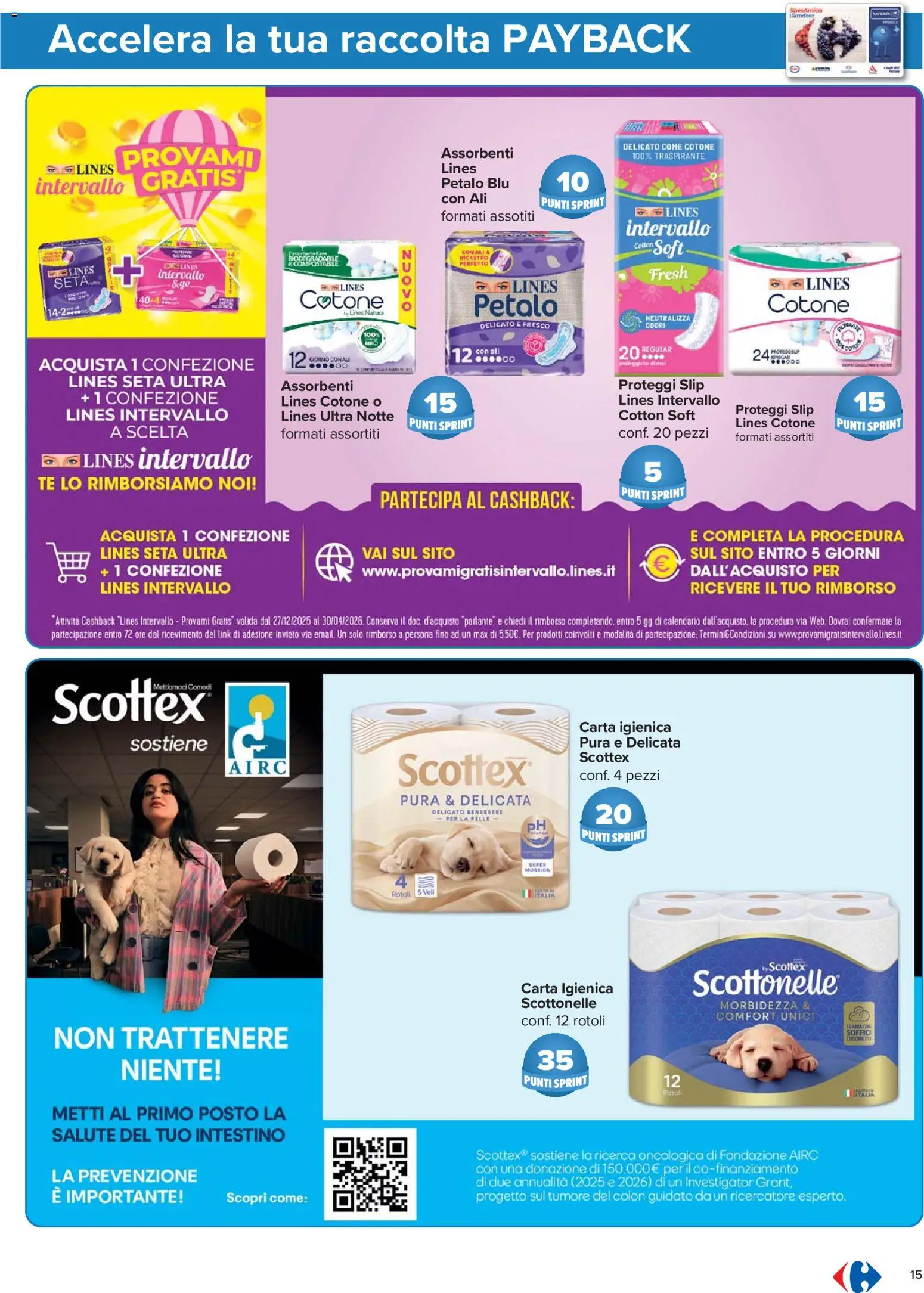 Volantino Carrefour del 07.04.2026 | Pagina: 15 | Prodotti: Carta igienica, Proteggi slip, Tè, Slip