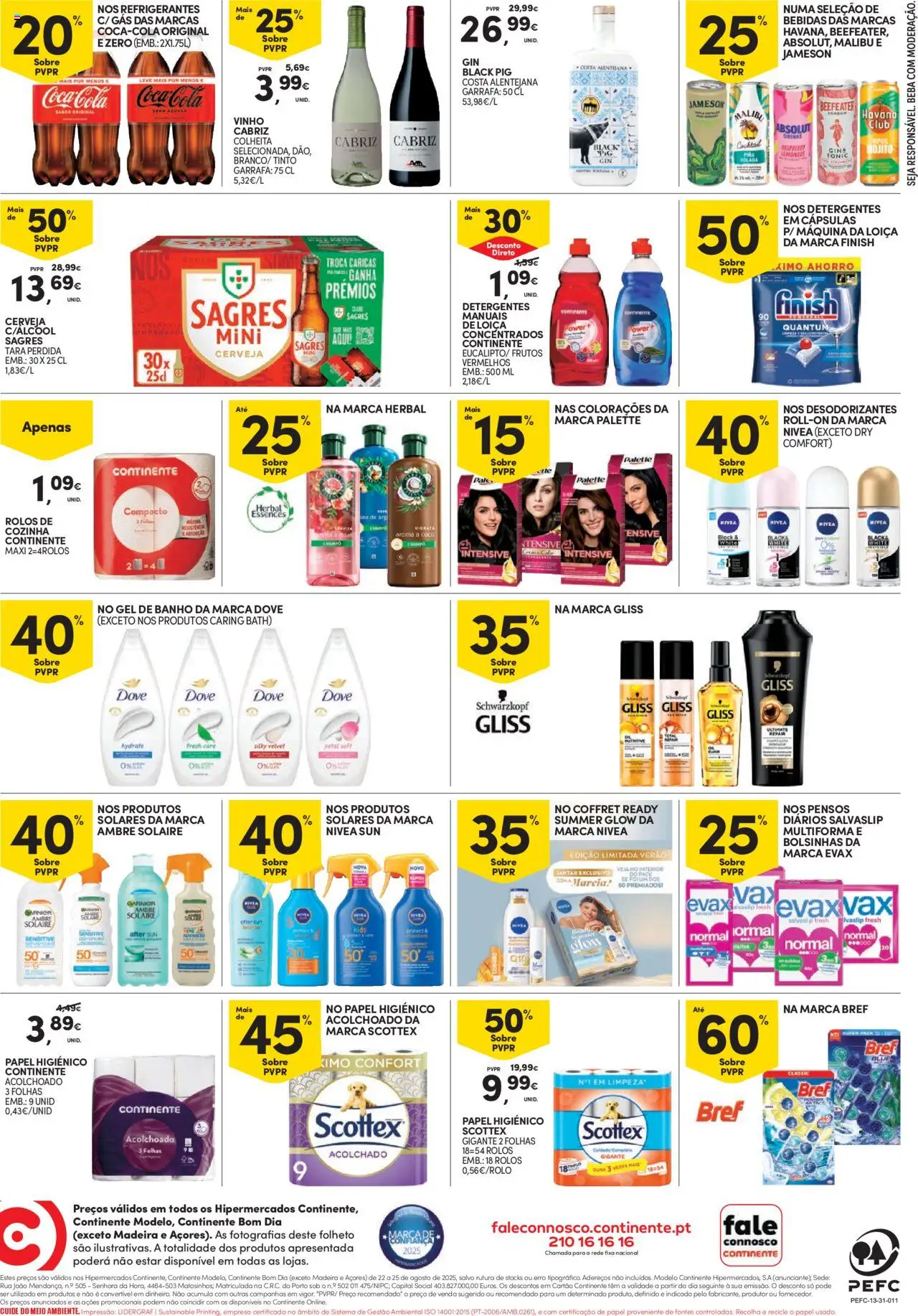 Continente Fim de Semana │ válido de 22.08.2025 | Página: 4 | Produtos: Banho, Vinho, Gin, Soda