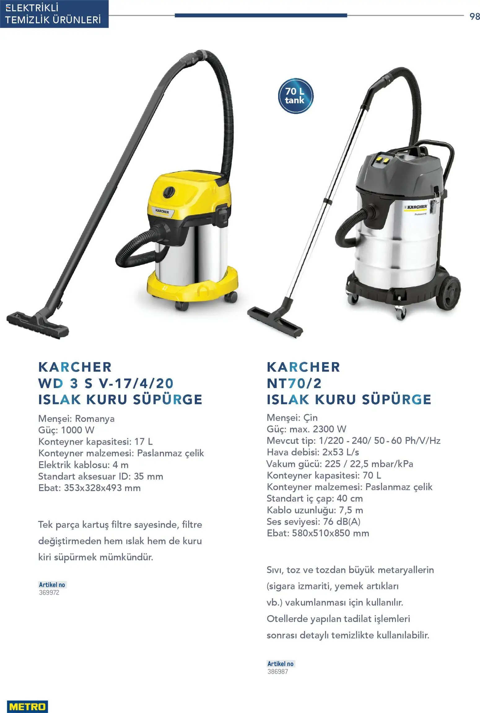 Metro - Profesyonel Çözümler - 26.12.2025 tarihinden itibaren geçerlidir | Sayfa: 98 | Ürünler: Cin, Kartuş, Ses, Kablo