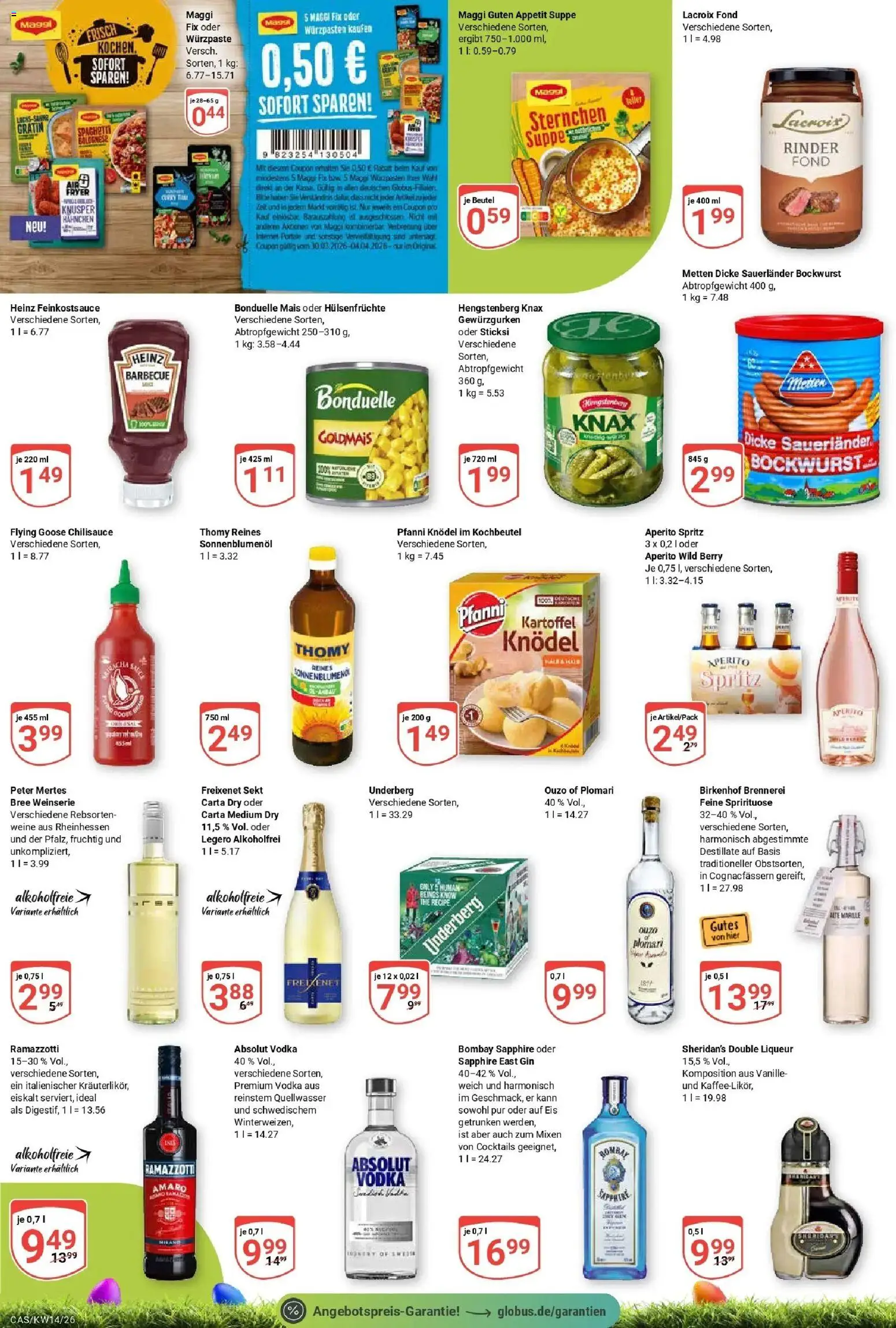 Globus prospekt Castrop-Rauxel	 – gültig ab 30.03.2026 | Seite: 10 | Produkte: Dicke sauerlander bockwurst, Ouzo, Bree, Maggi fix