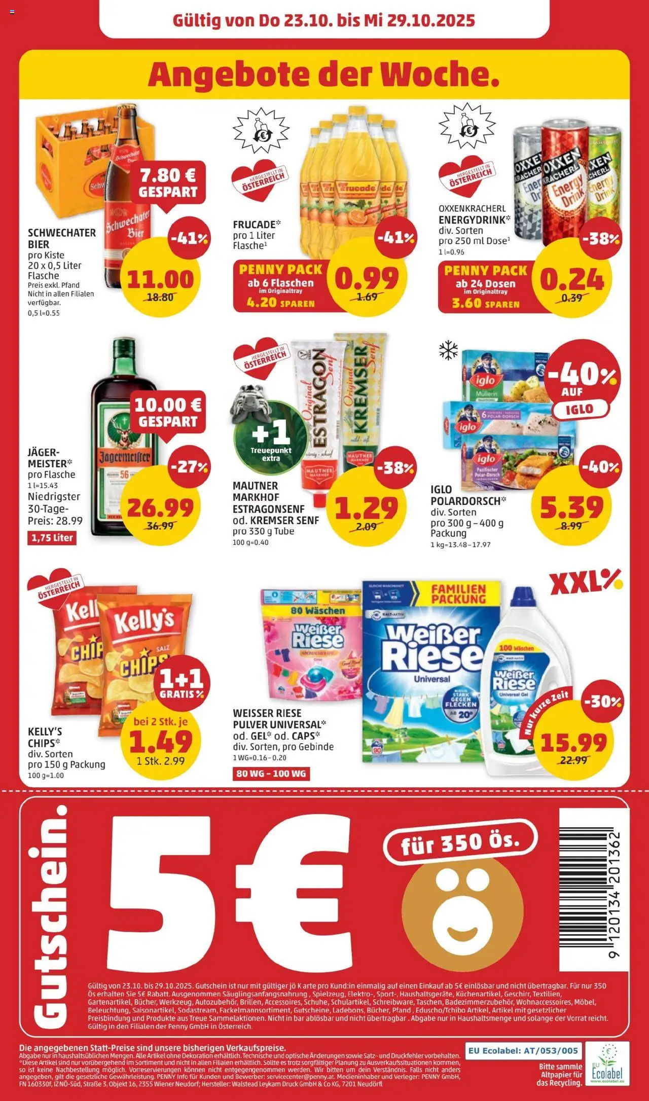 Penny Markt Flugblatt gültig ab 23.10.2025 | Seite: 28 | Produkte: Chips, Salz, Bier