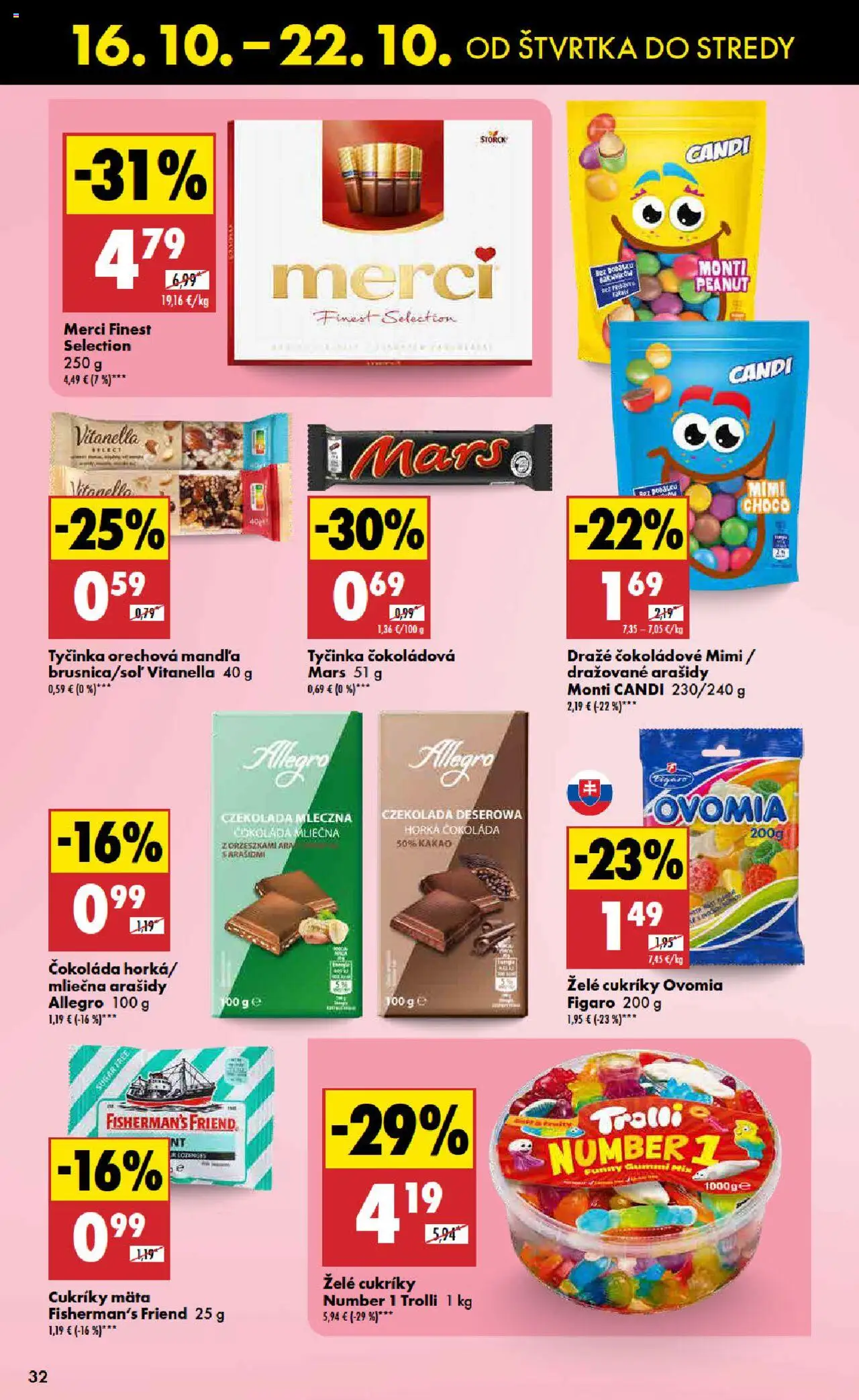 Nové Biedronka akcie – leták je platný od 16.10.2025 | Strana: 32 | Produkty: Merci, Čokoláda, Cukríky, Kakao