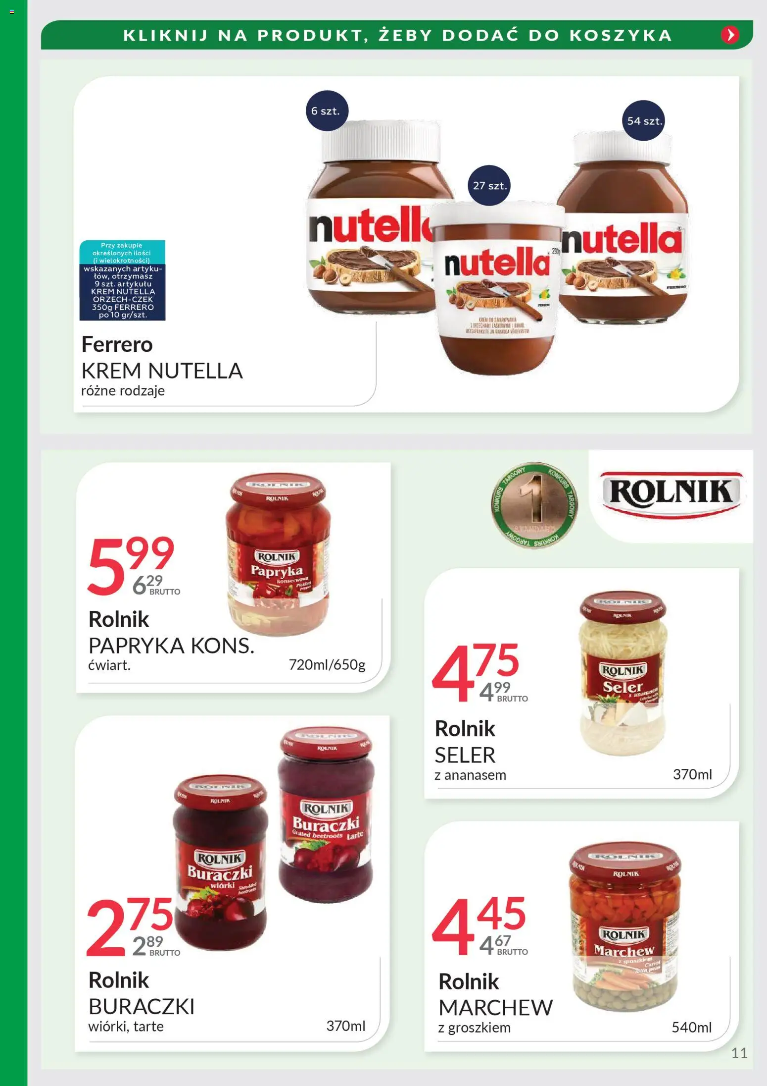Eurocash Gazetka - Targi Jesień od 03.11.2025 | Strona: 11 | Produkty: Nutella, Papryka, Krem