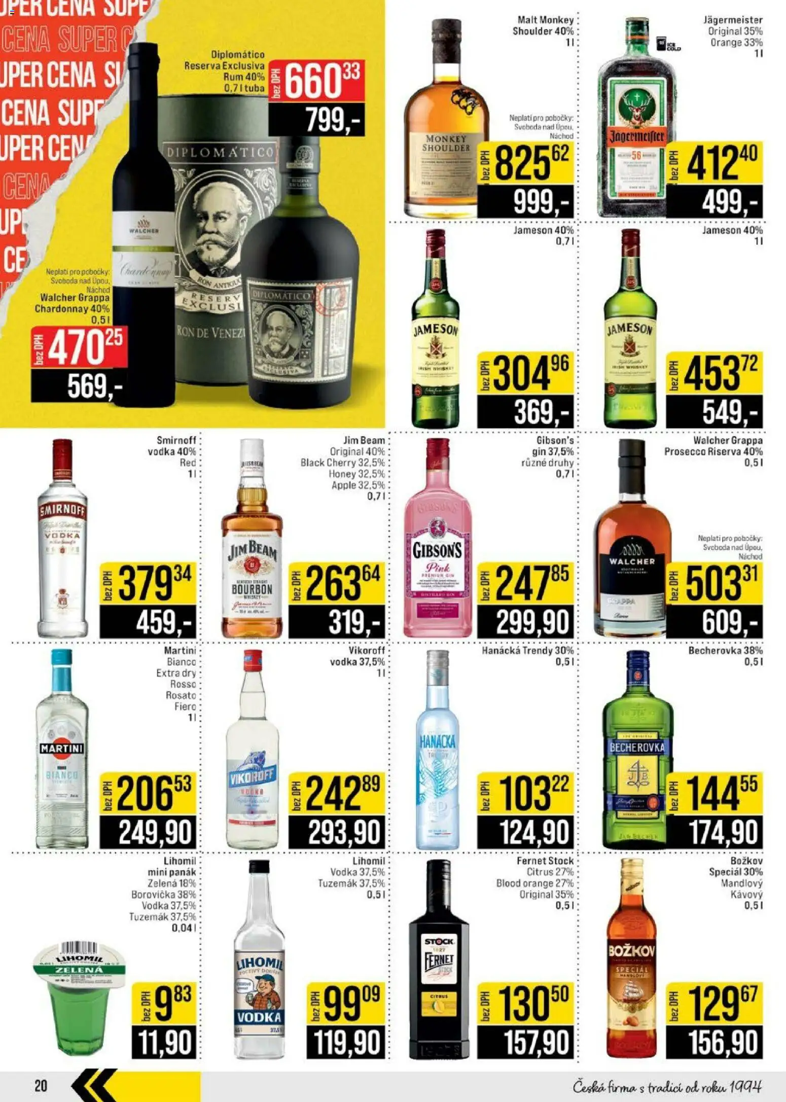 Jip leták - Cash & Carry od 11.03.2026 | Strana: 20 | Produkty: Rum, Diplomatico, Jim Beam, Bourbon