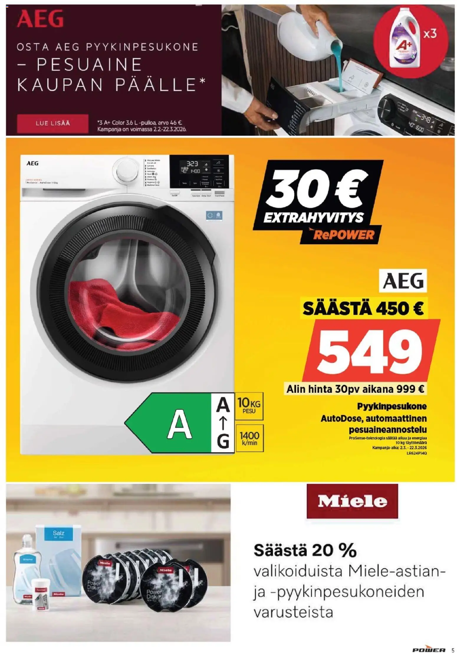 Power tarjoukset – voimassa 09.03.2026 alkaen | Sivu: 5 | Tuotteet: Pesuaine