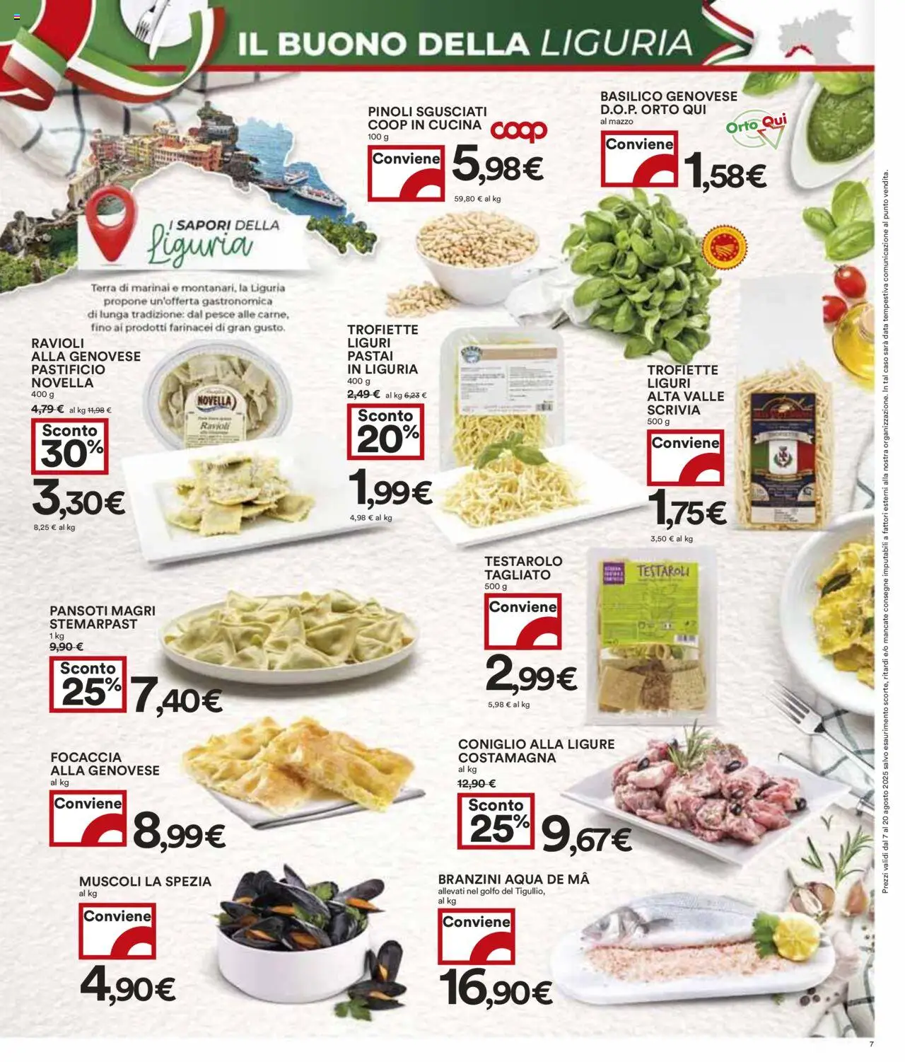 Volantino COOP del 07.08.2025 | Pagina: 7 | Prodotti: Pesce, Focaccia, Data, Ravioli