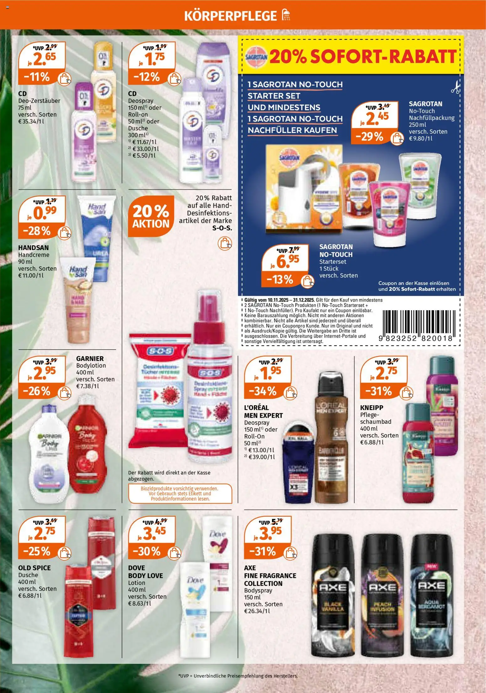 Müller Prospekt 	 – gültig ab 10.11.2025 | Seite: 12 | Produkte: Dusche, Handcreme, Axe, Deospray