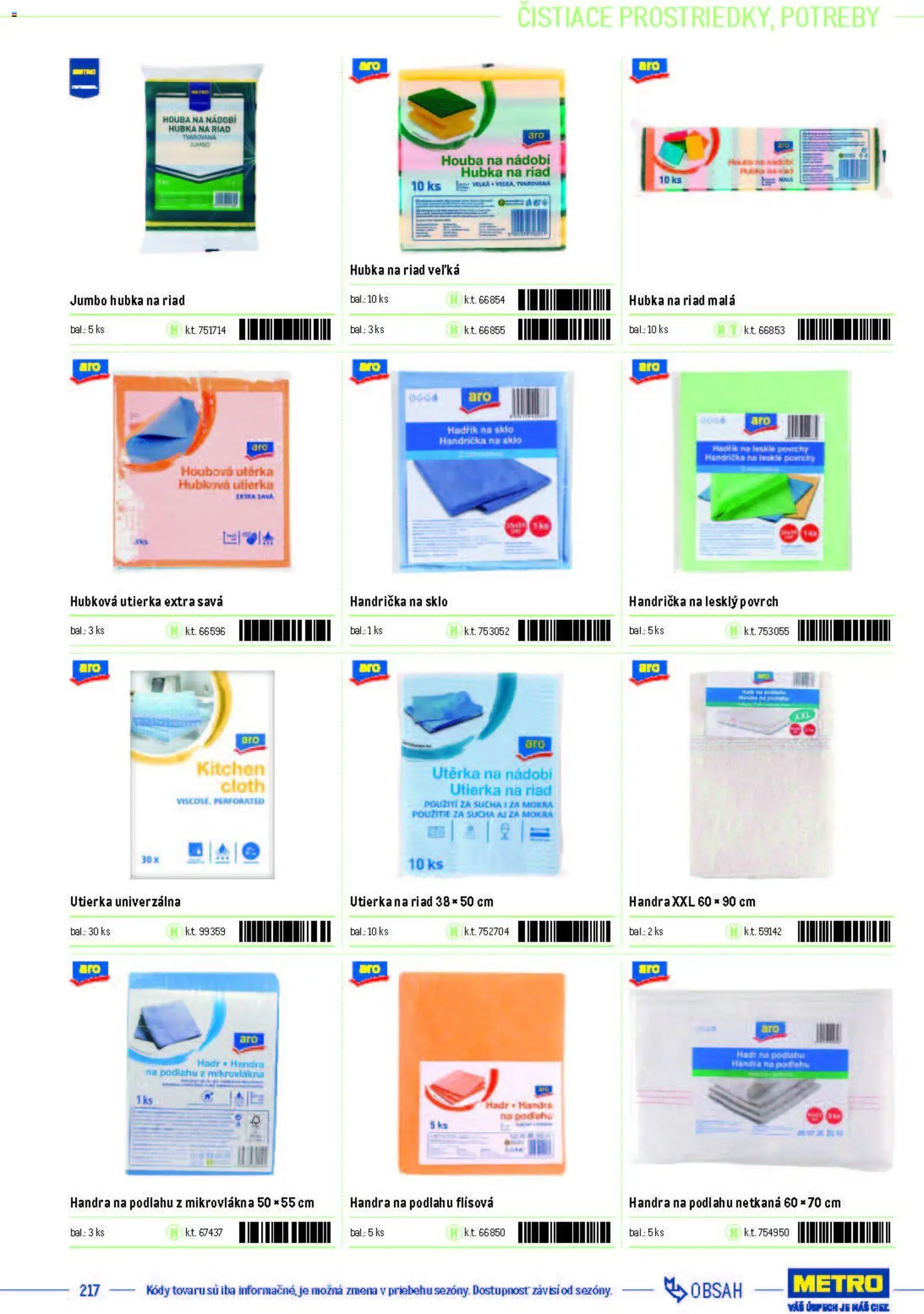 Nové Metro akcie – leták je platný od 05.12.2025 | Strana: 217 | Produkty: Hubka
