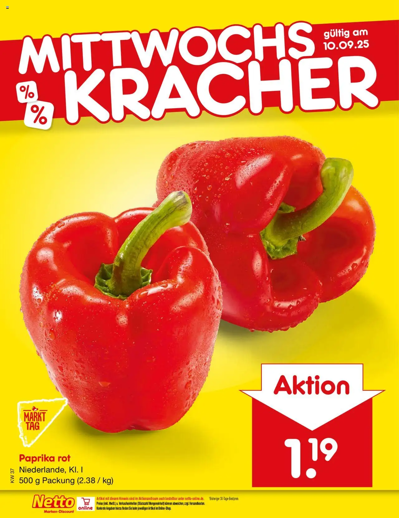 Netto Marken-Discount Prospekt 	 – gültig ab 08.09.2025 | Seite: 7 | Produkte: Paprika rot, Paprika