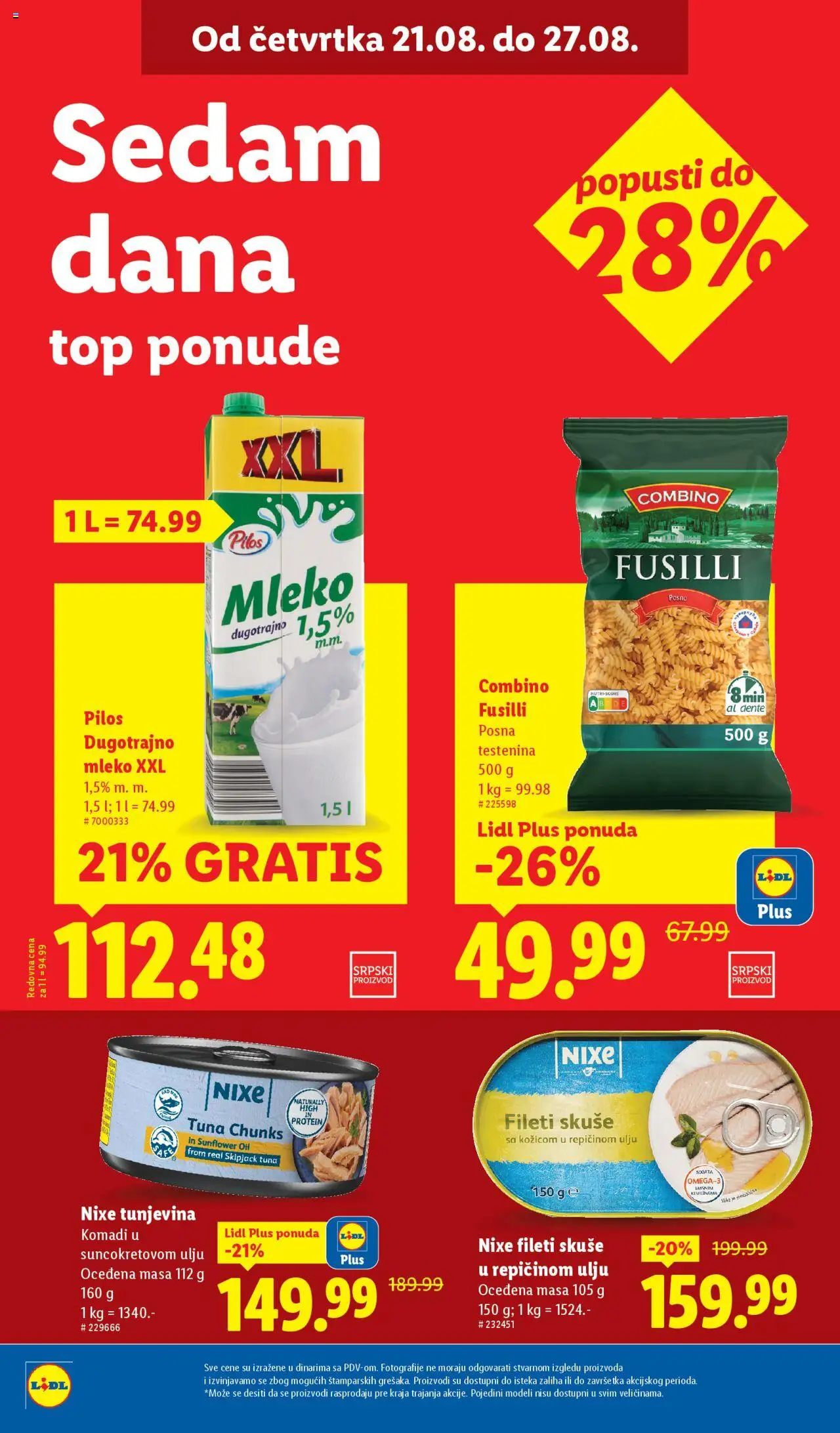 Lidl katalog - važi od 21.08.2025 | Strana: 16 | Proizvode: Testenina, Protein, Dugotrajno mleko, Mleko