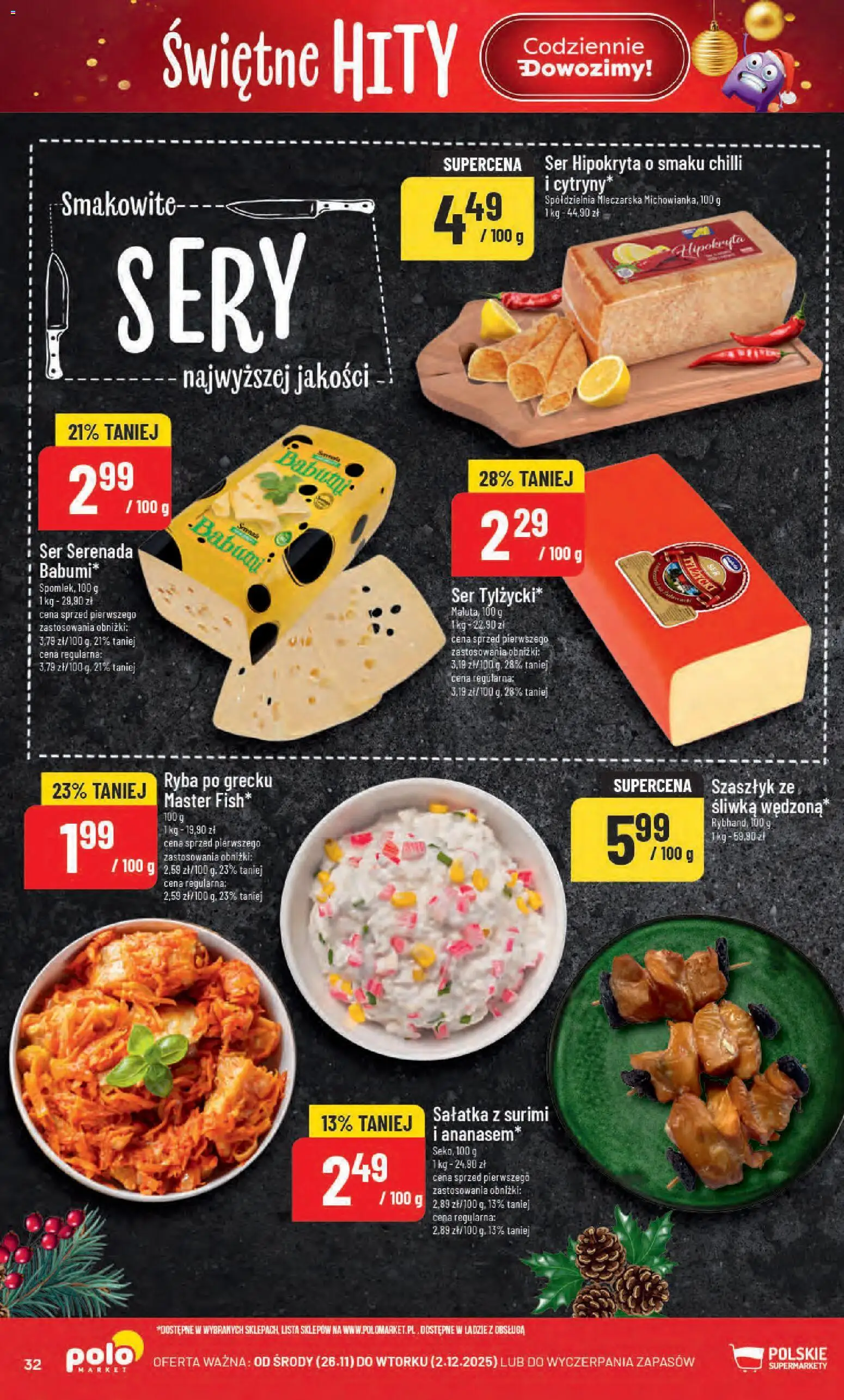 POLOmarket Black Friday od 26.11.2025 | Strona: 32 | Produkty: Surimi, Ryba po grecku, Ser, Sałatka