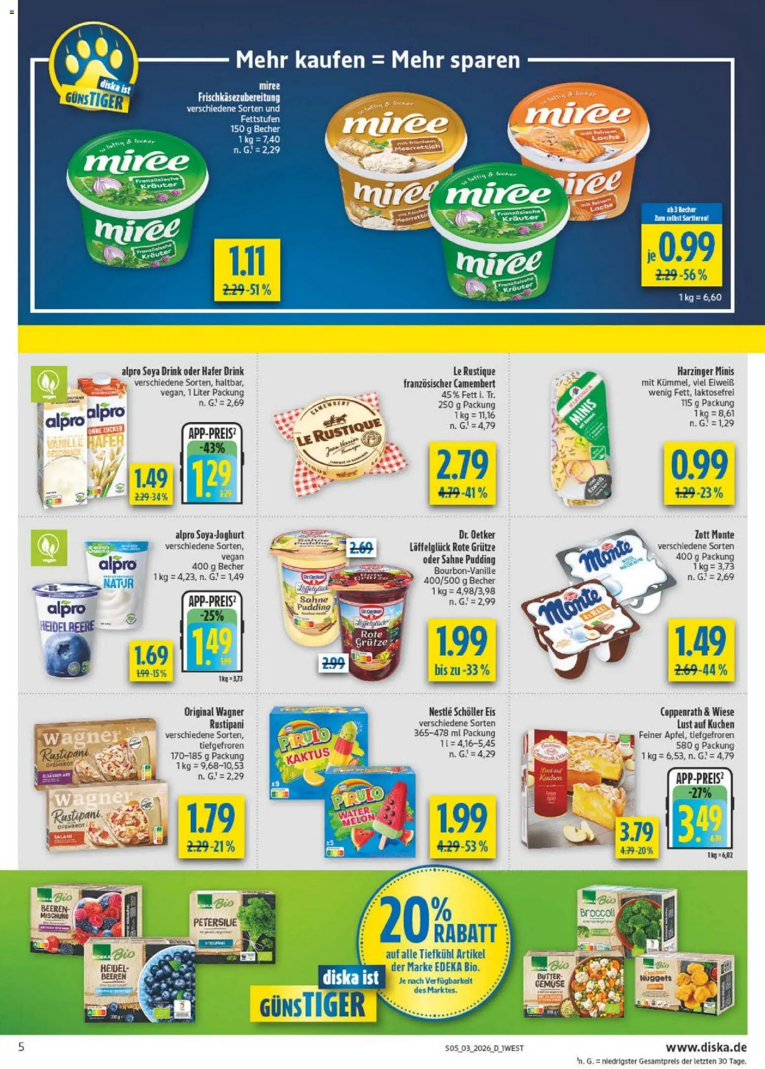 Diska - Diska Angebote Bayern KW03 – gültig ab 12.01.2026 | Seite: 5 | Produkte: Pudding, Zucker, Kuchen, Eis