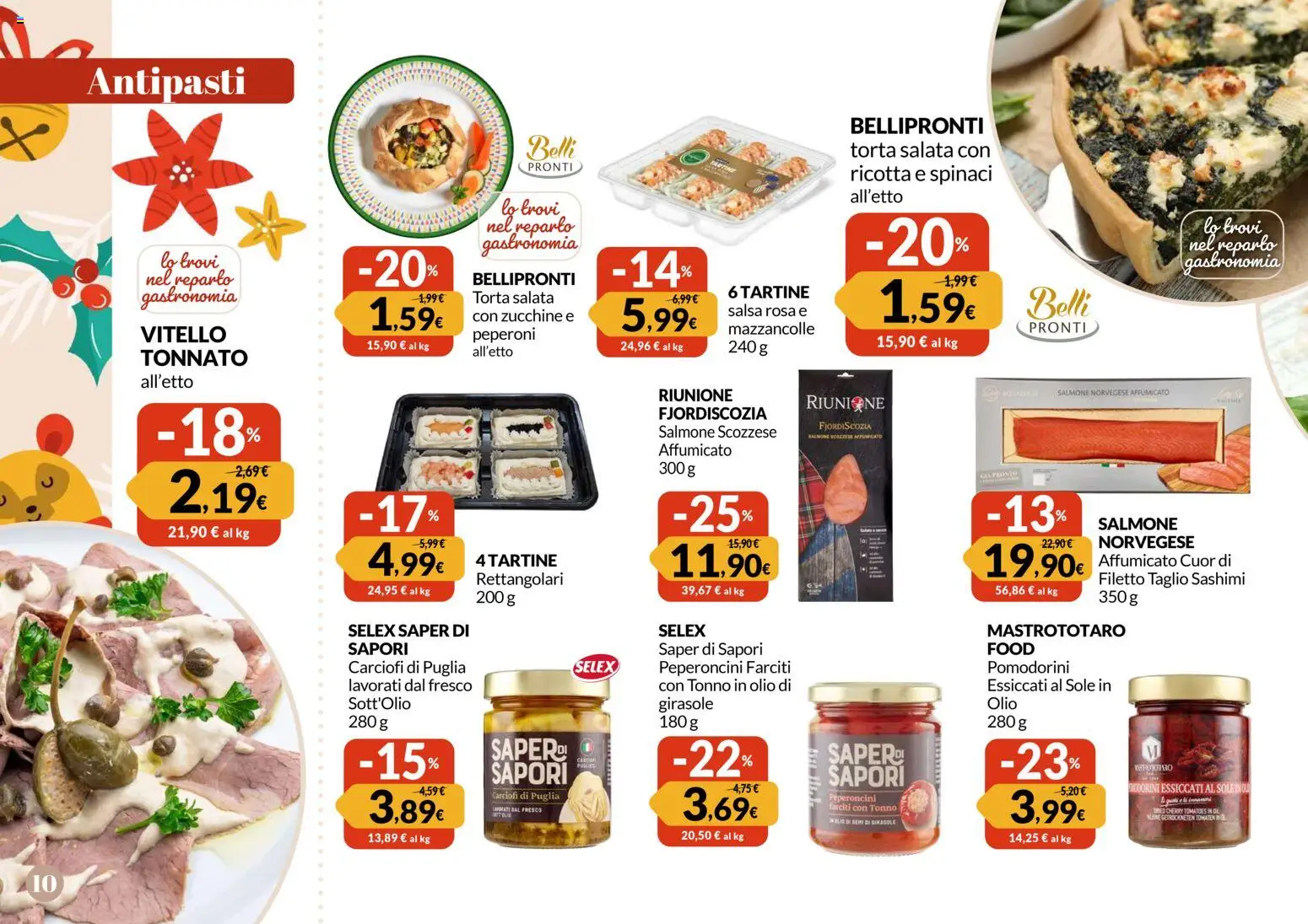 Volantino Famila del 24.11.2025 | Pagina: 10 | Prodotti: Salmone, Peperoni, Mazzancolle, Salsa