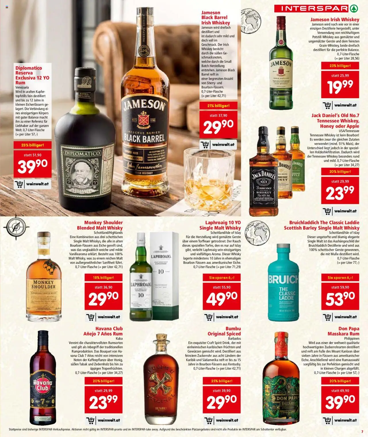 Interspar Flugblatt - Wien gültig ab 04.09.2025 | Seite: 7 | Produkte: Whiskey, Apple, Bourbon