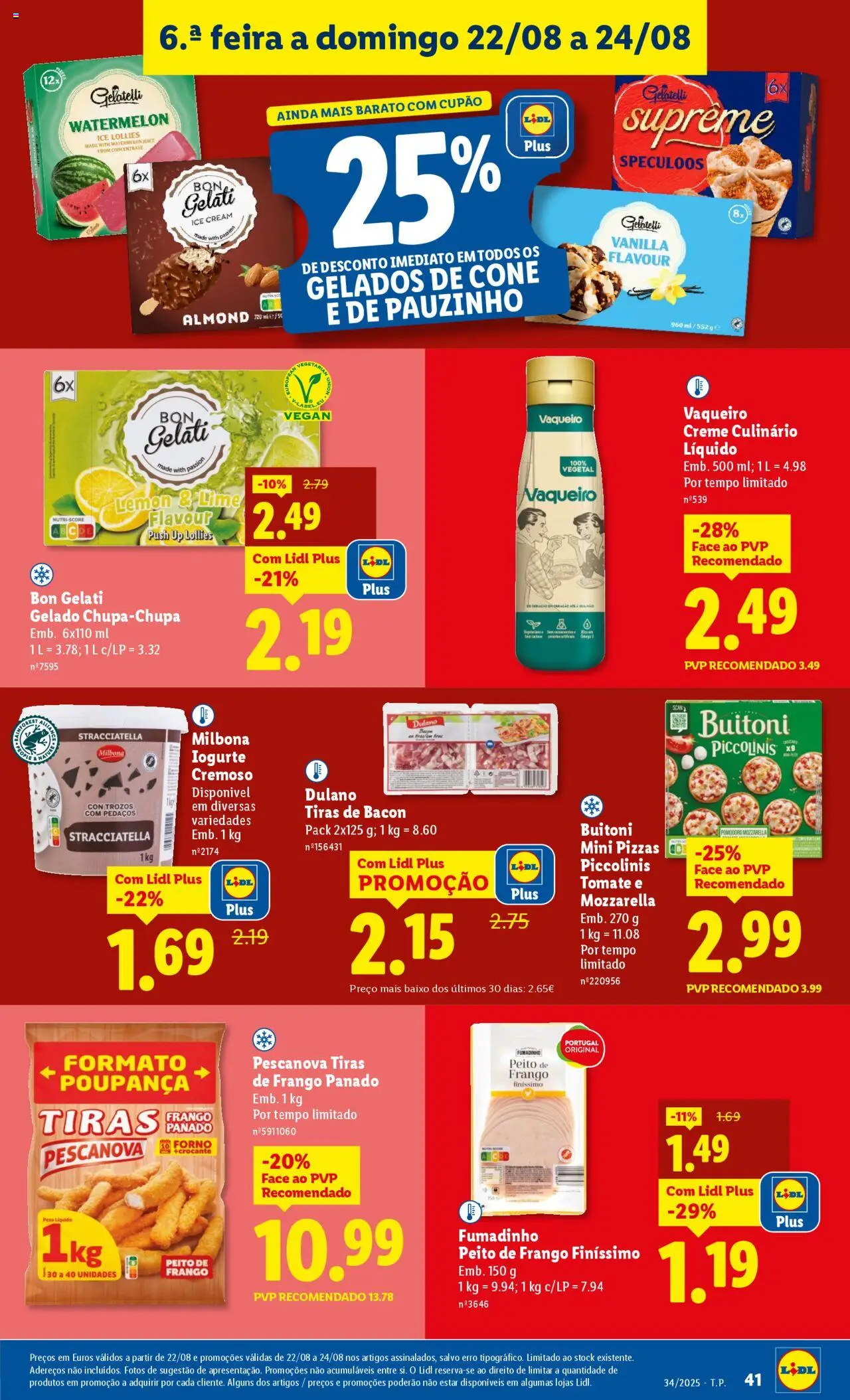 Lidl folheto │ válido de 18.08.2025 | Página: 41 | Produtos: Forno, Peito de frango, Gelado, Tomate